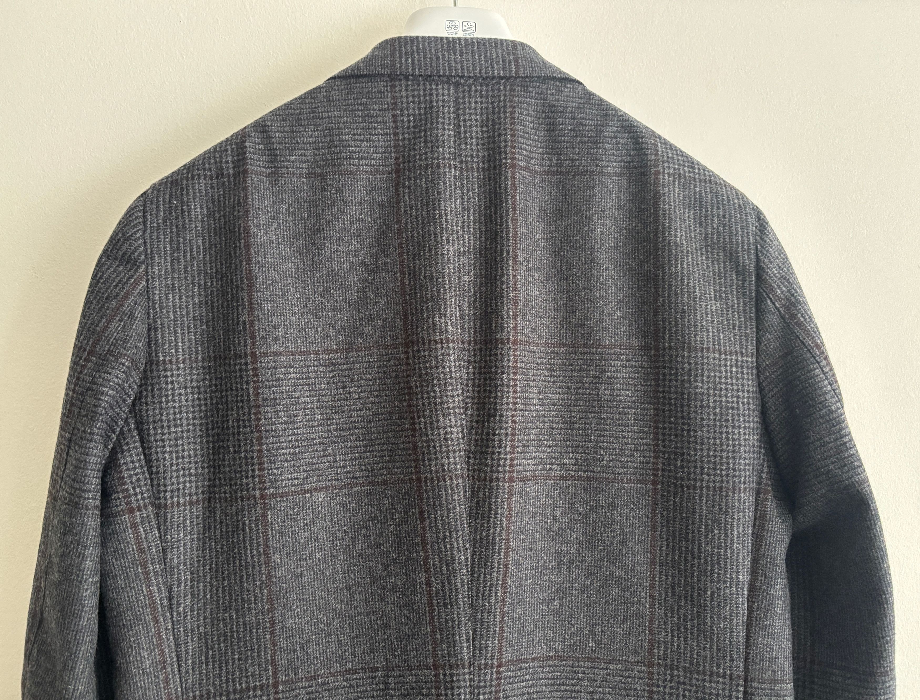 Eidos Napoli $1800 3 roll 2 Unlined Prince of Wales Check Sport Coat Size 42R - 16 Thumbnail