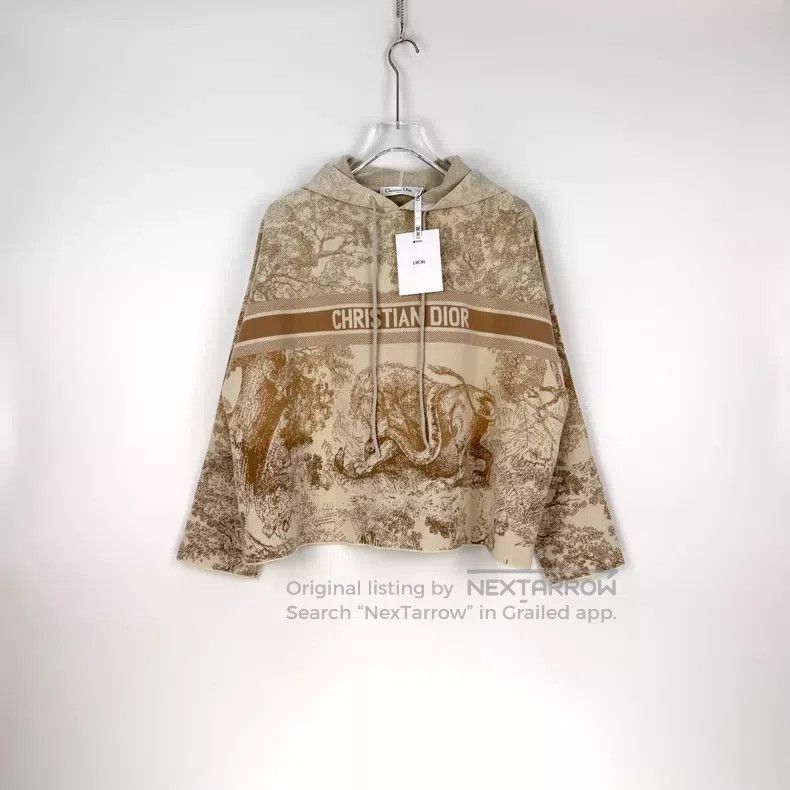Dior Dior Camel pink zoo letter cashmere hoodie Size M / US 6-8 / IT 42-44 - 3 Thumbnail