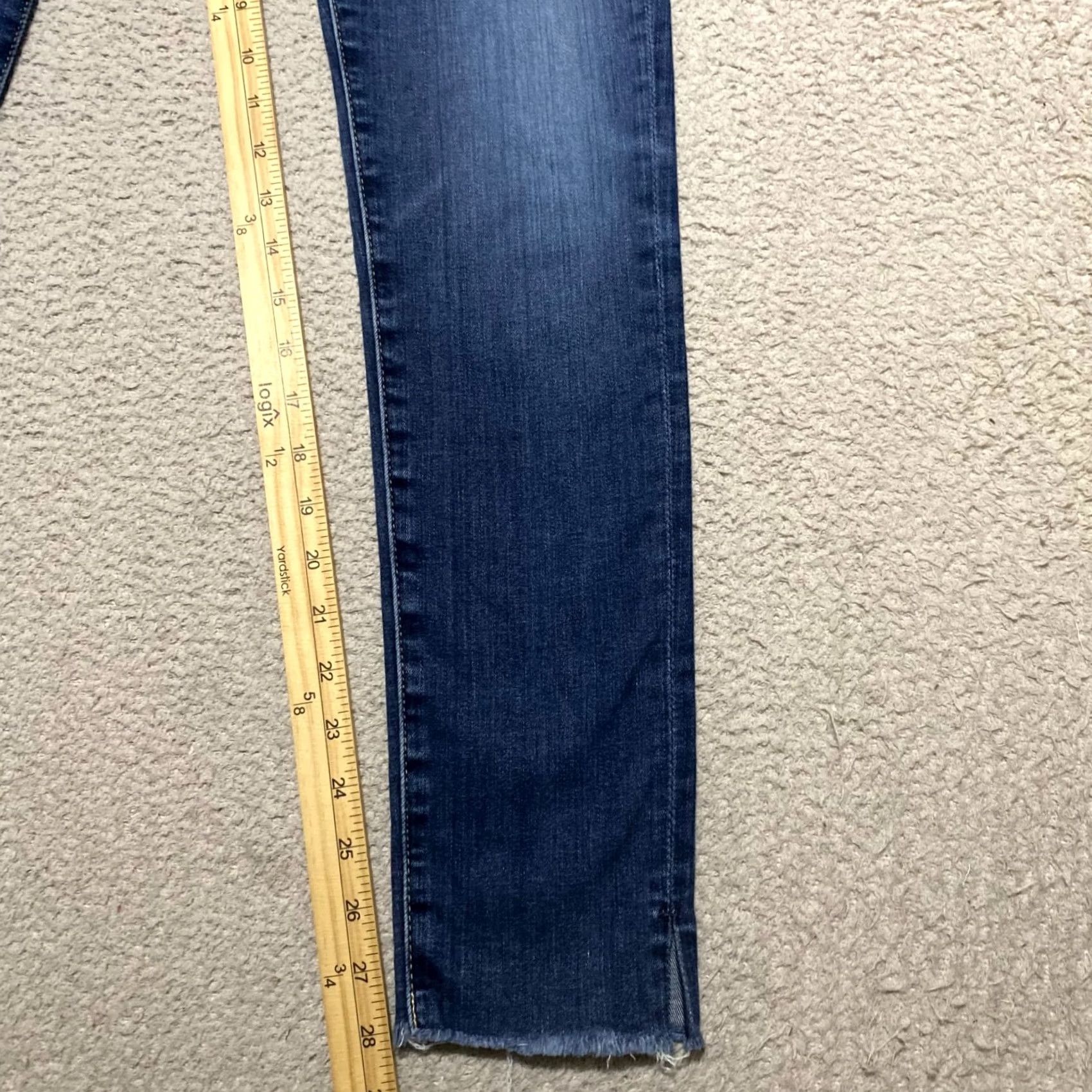 Denime AG Adriano Goldschmied Jeans Womens 28 Blue Skinny Slit Distressed 5-Pocket Denim Farrah 28in Inseam Rise High Adult Womens Jeans Blue - Size 28" / US 6 / IT 42 - 7 Thumbnail