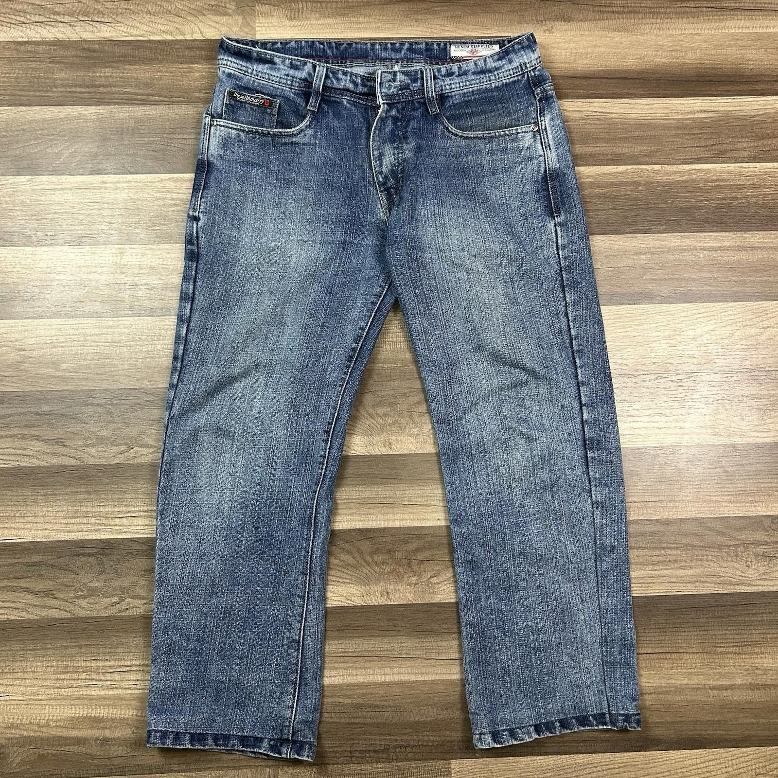 Diesel Industry Jeans Mens 34x28 Denim Bootcut Blue Pants