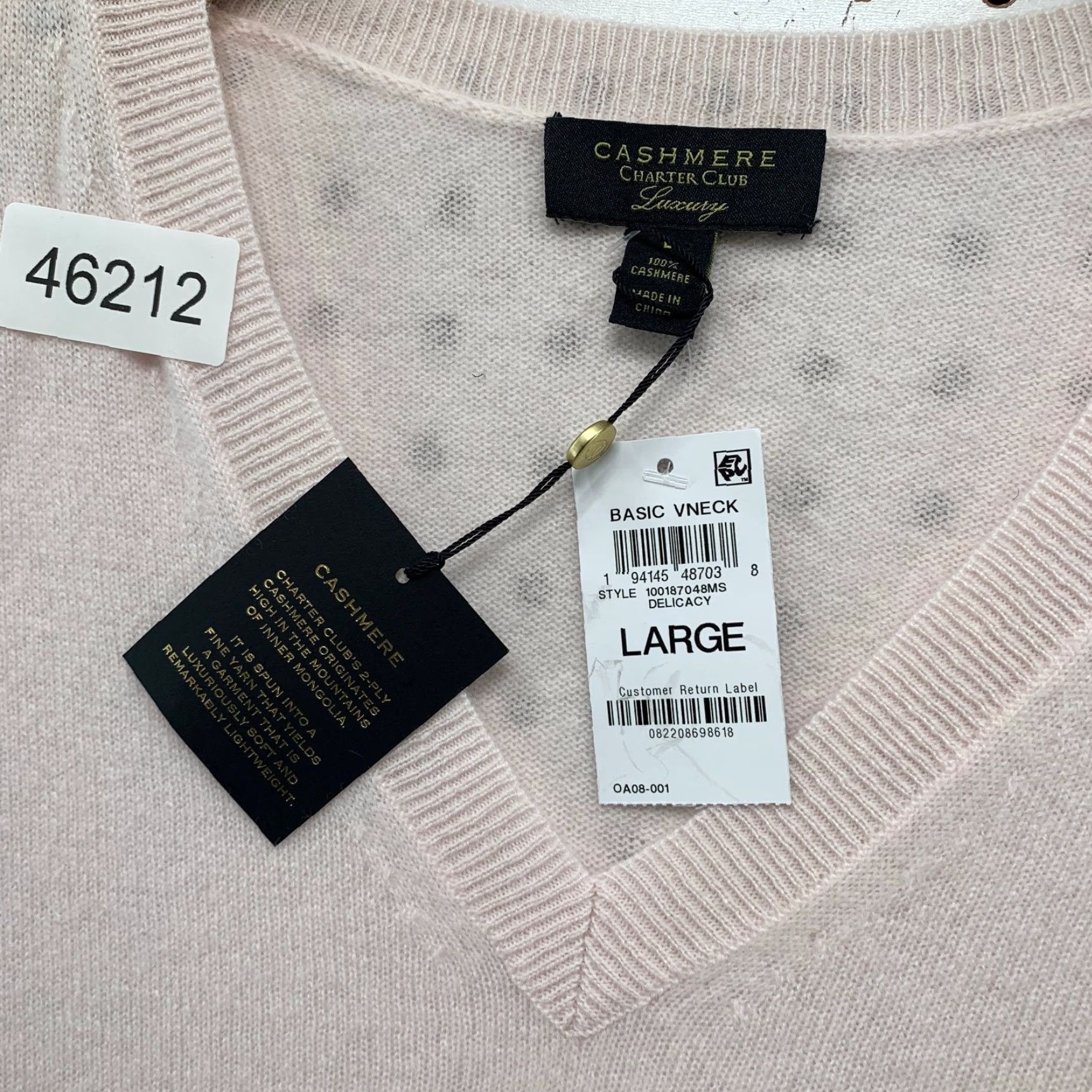 Charter Club Charter Club Sweater Womens Large Pink V Neck 100% Cashmere NEW Luxury NWT Size L / US 10 / IT 46 - 4 Thumbnail