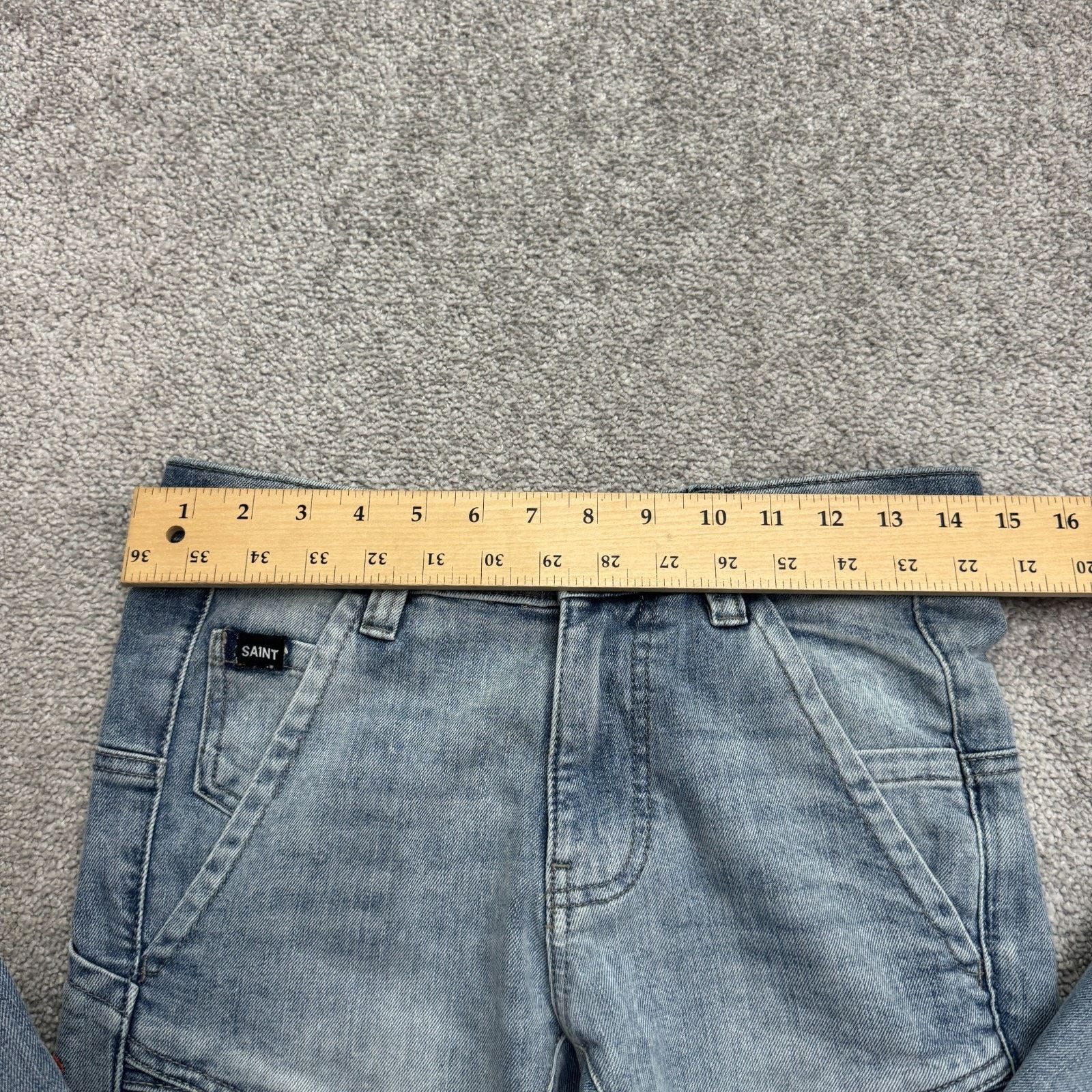 Saint Michael Saint Flight Jean Jogger Denim Mens 28 Blue Light Wash Biker Size US 28 / EU 44 - 18 Thumbnail
