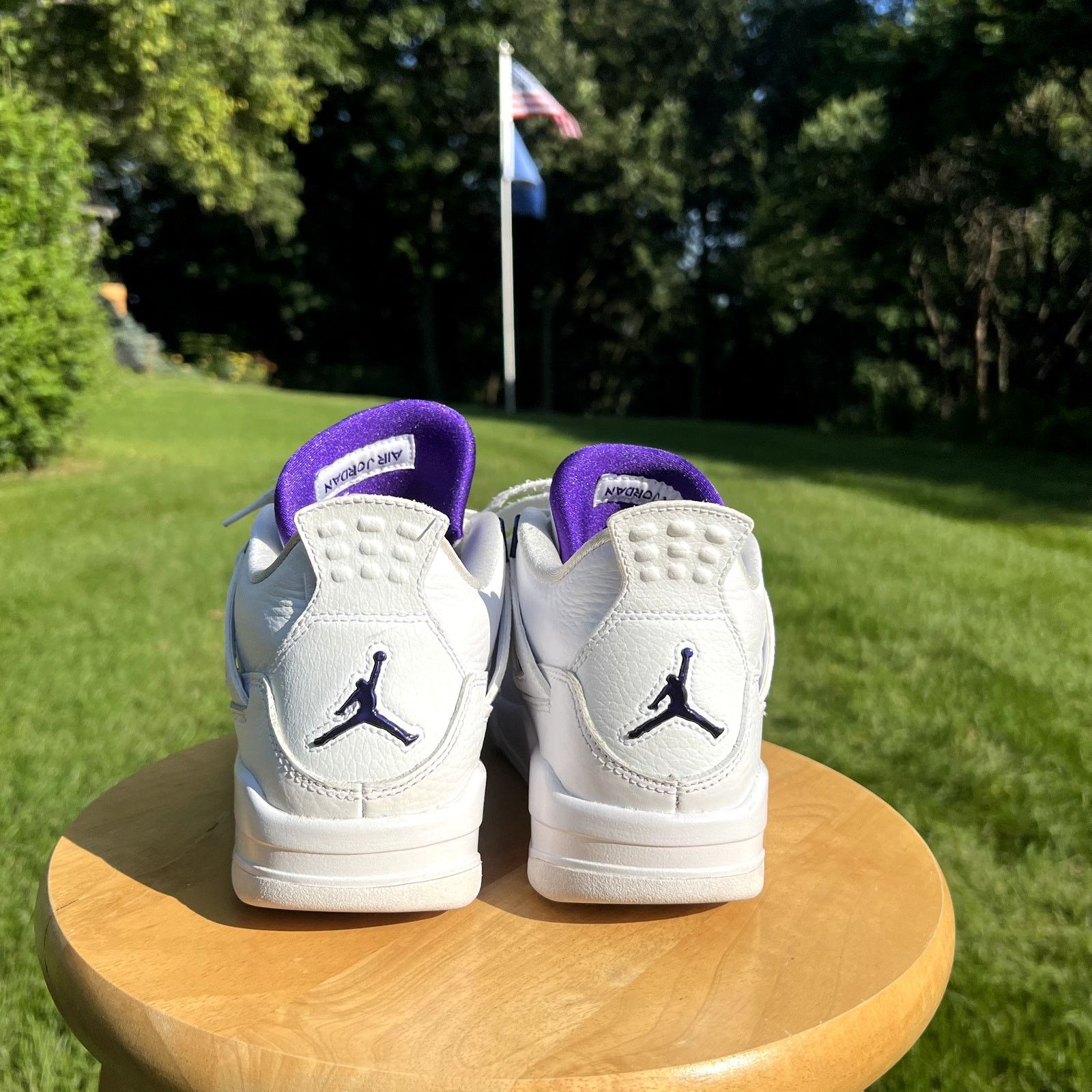 Jordan Brand × Nike Air Jordan 4 Retro GS Purple Metallic Men's Shoes - Size 6.5 Size US 6.5 / EU 39-40 - 6 Thumbnail