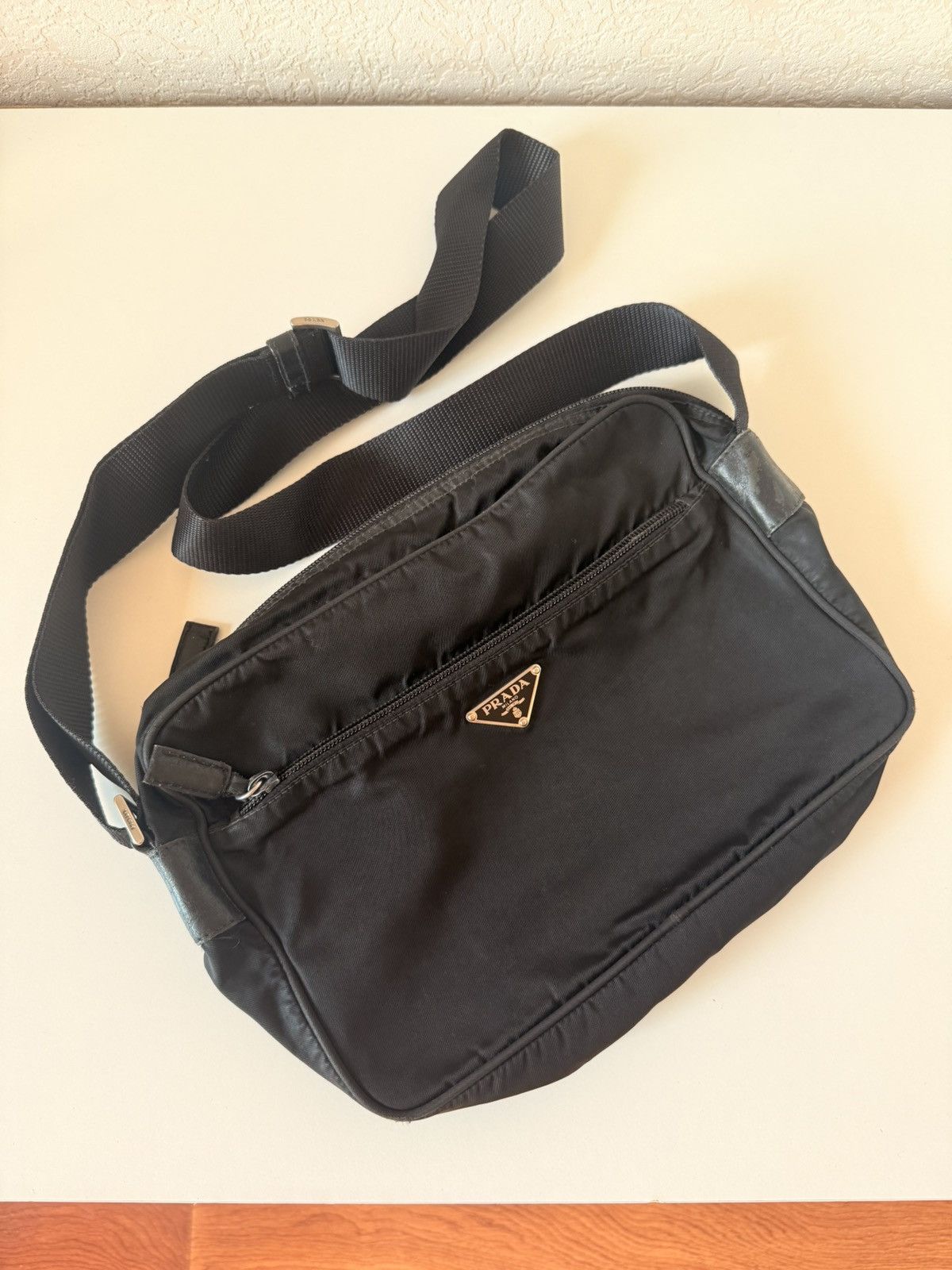 Prada Shoulder Camera Bag Nylon Tessuto Black, Men's