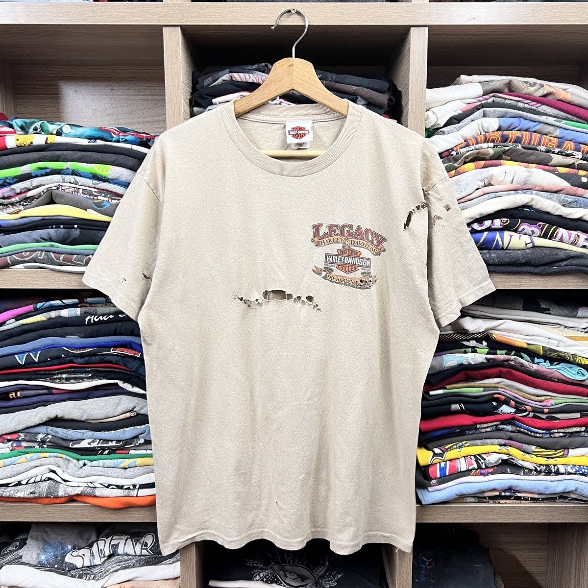 Harley Davidson VTG DISTRESS HARLEY DAVIDSON TEE Size US L / EU 52-54 / 3 - 1 Thumbnail
