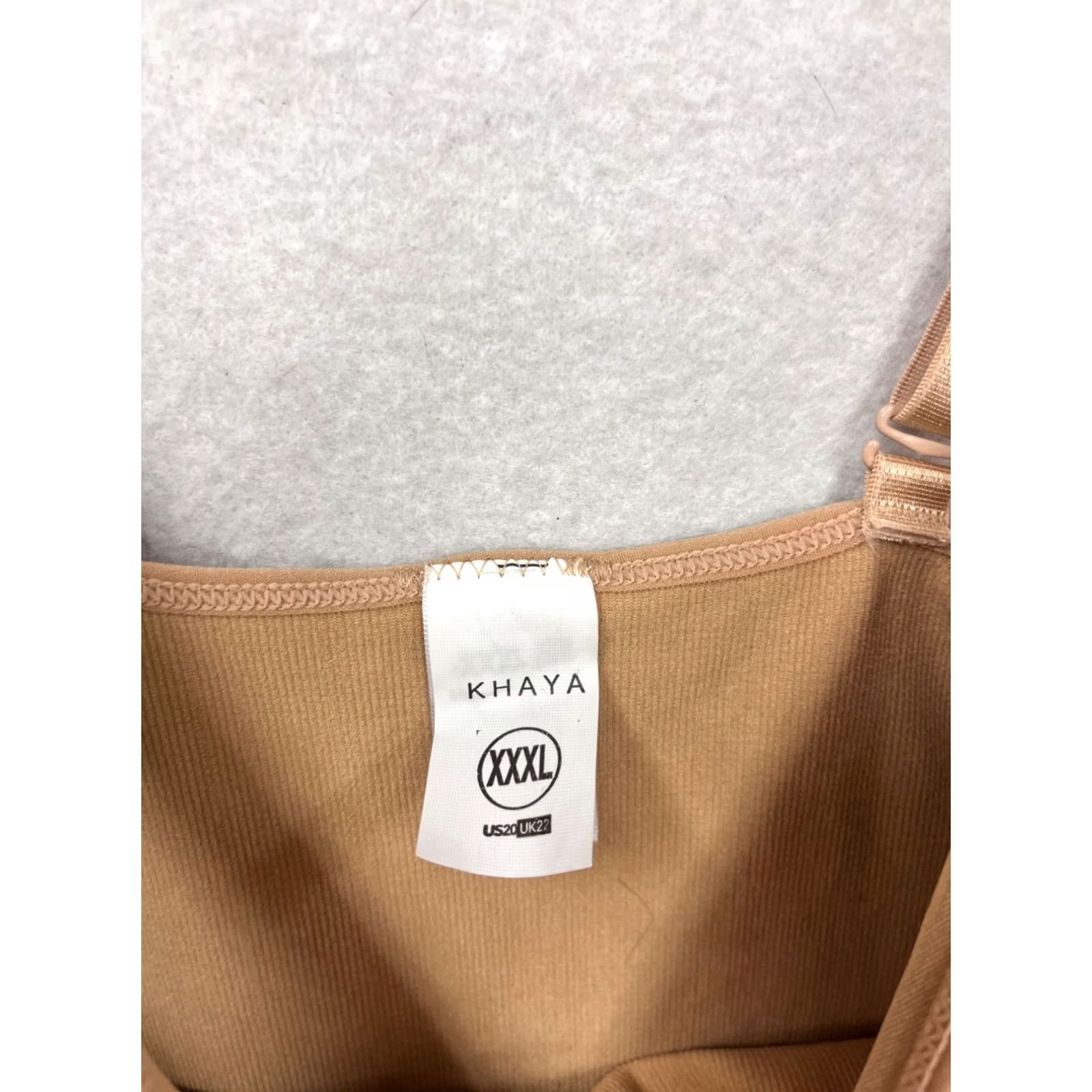Vintage Khaya Beige Bodysuit Unisex Adults Tank XXXL Adjustable Straps Snap Closure Size 3XL Beig e Nylon Spandex Ribbed Like New Size XXL / US 16-18 / IT 52-54 - 3 Thumbnail