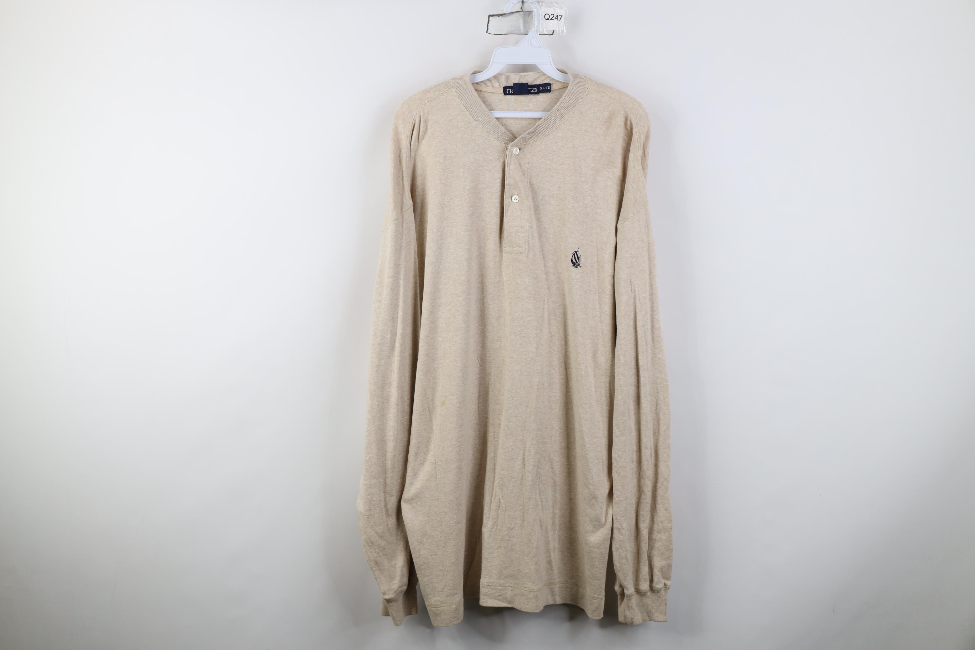 Nautica Vintage 90s Nautica Ribbed Knit Long Sleeve Henley T-Shirt Size US XL / EU 56 / 4 - 1 Thumbnail