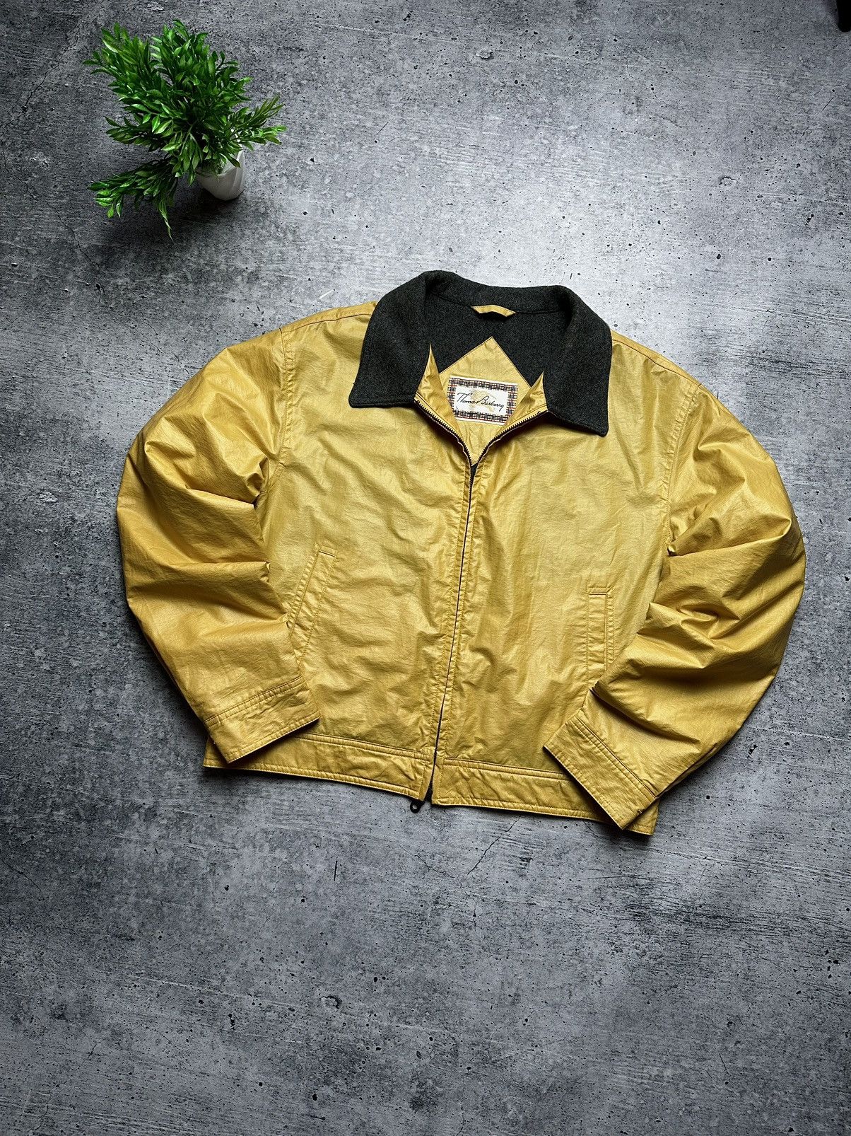 Other Vintage Thomas Burberry Gold Nylon Wool Coach Jacket Size L / US 10 / IT 46 - 2 Thumbnail