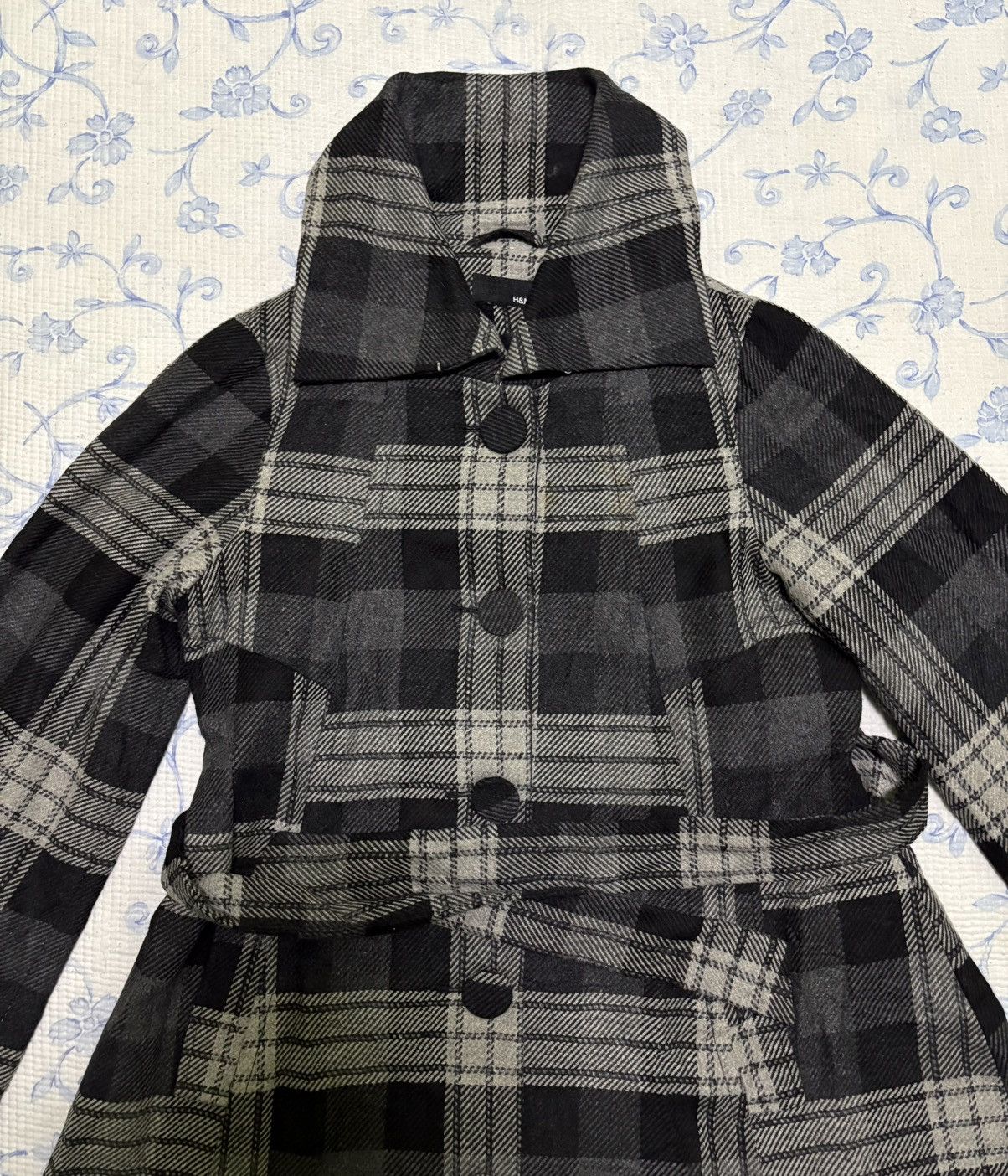 Zara Zara Longline Belted Wool Blend Coat Black Gray Size US L / EU 52-54 / 3 - 5 Thumbnail