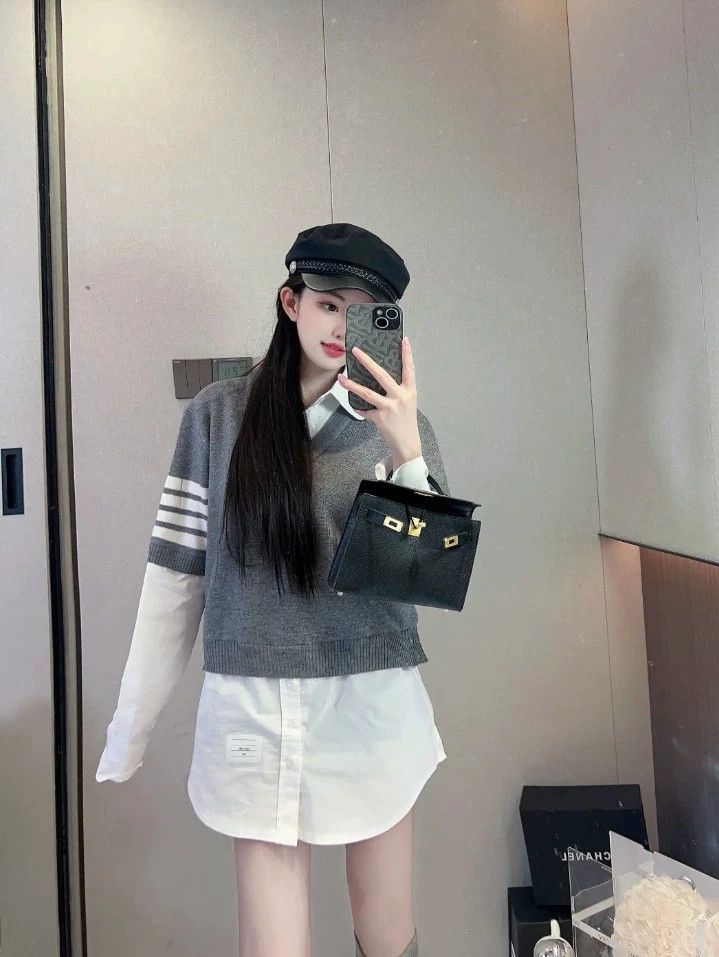 Thom Browne Thom Browne Grey Knit Shirt Dress-dmc Size US M / EU 48-50 / 2 - 1 Thumbnail