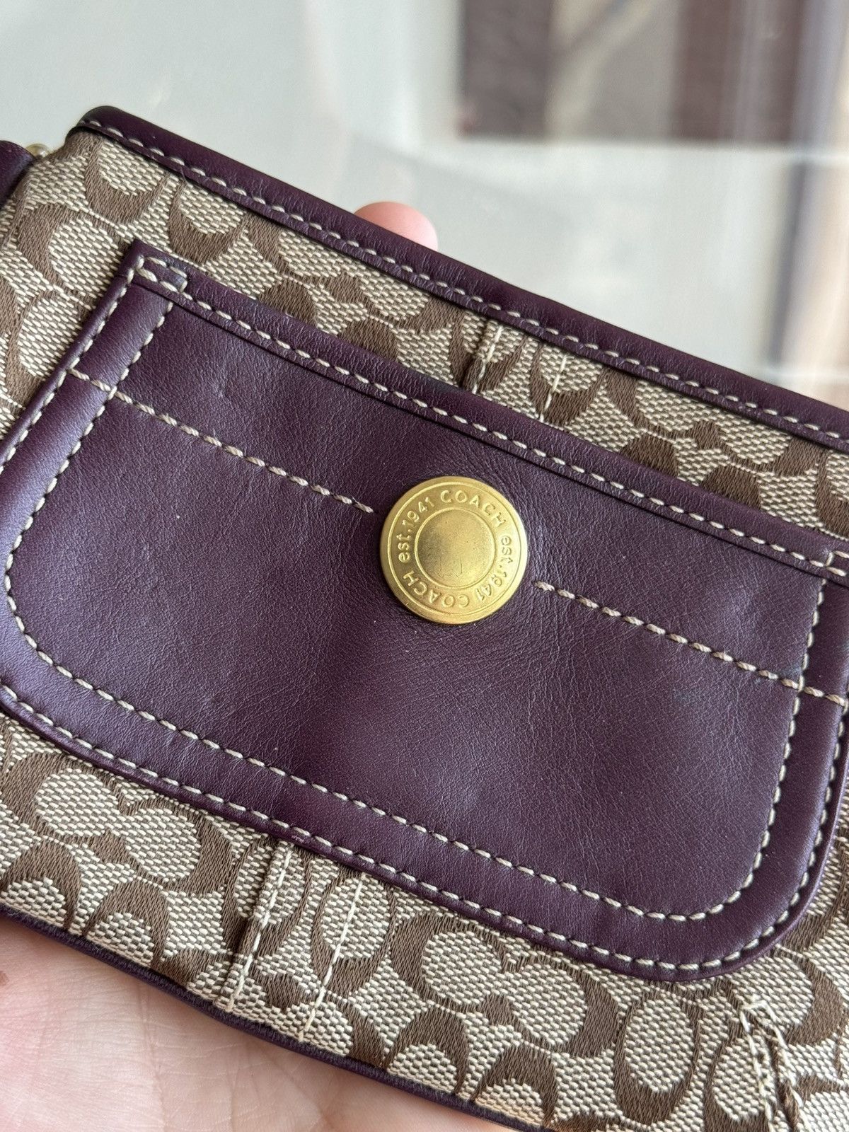 Coach Coach Brown Canvas Mini Bag Wristlet Wallet Size ONE SIZE - 6 Thumbnail