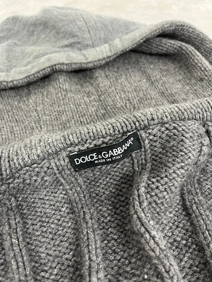 Dolce & Gabbana 2010s Dolce & Gabbana Grey Wool Zip-up Hoodie Size US L / EU 52-54 / 3 - 9 Thumbnail