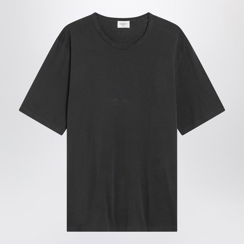 Saint Laurent Black Washed Cotton T-Shirt