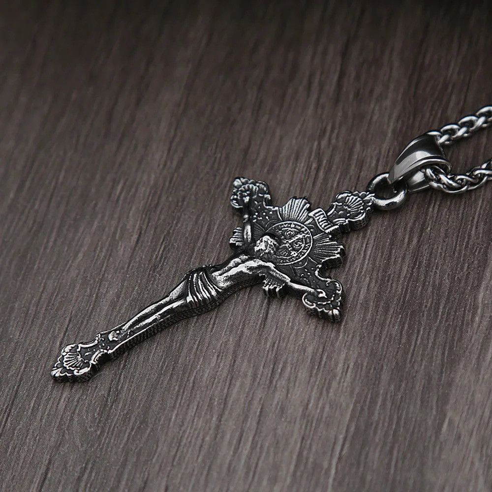 Other Vintage Stainless Steel Cross Necklace Size ONE SIZE - 3 Thumbnail