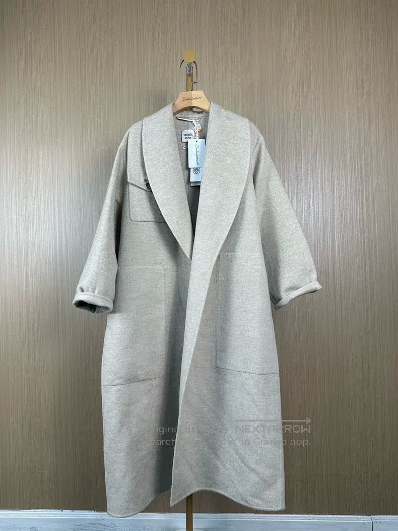 Hermes Hermes Beige Cashmere Long Coat Size XXS / US 00 / IT 34 - 1 Thumbnail
