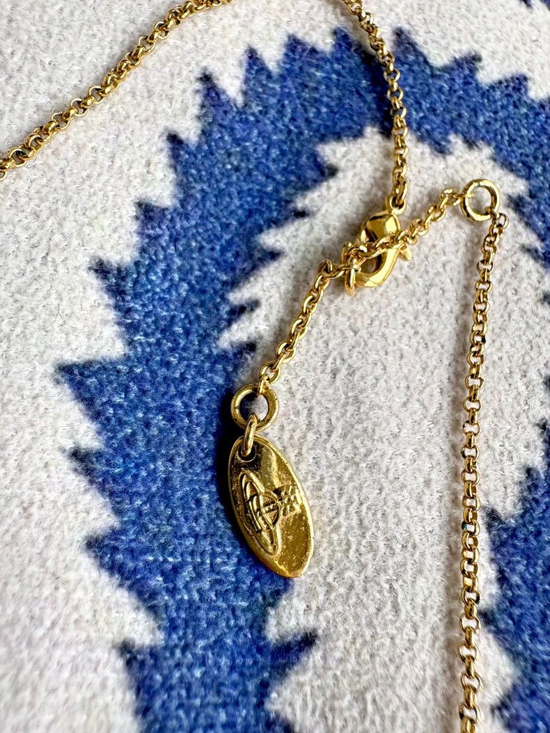 Vivienne Westwood Vivienne Westwood Vintage White Enamel Saturn Orb Necklace Size ONE SIZE - 7 Thumbnail