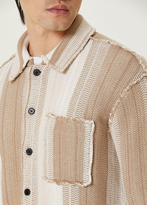 Allsaints 🇬🇧 Allsaints Knit Shirt Stripe Sweater Button Up Rare Retro Size US M / EU 48-50 / 2 - 6 Thumbnail