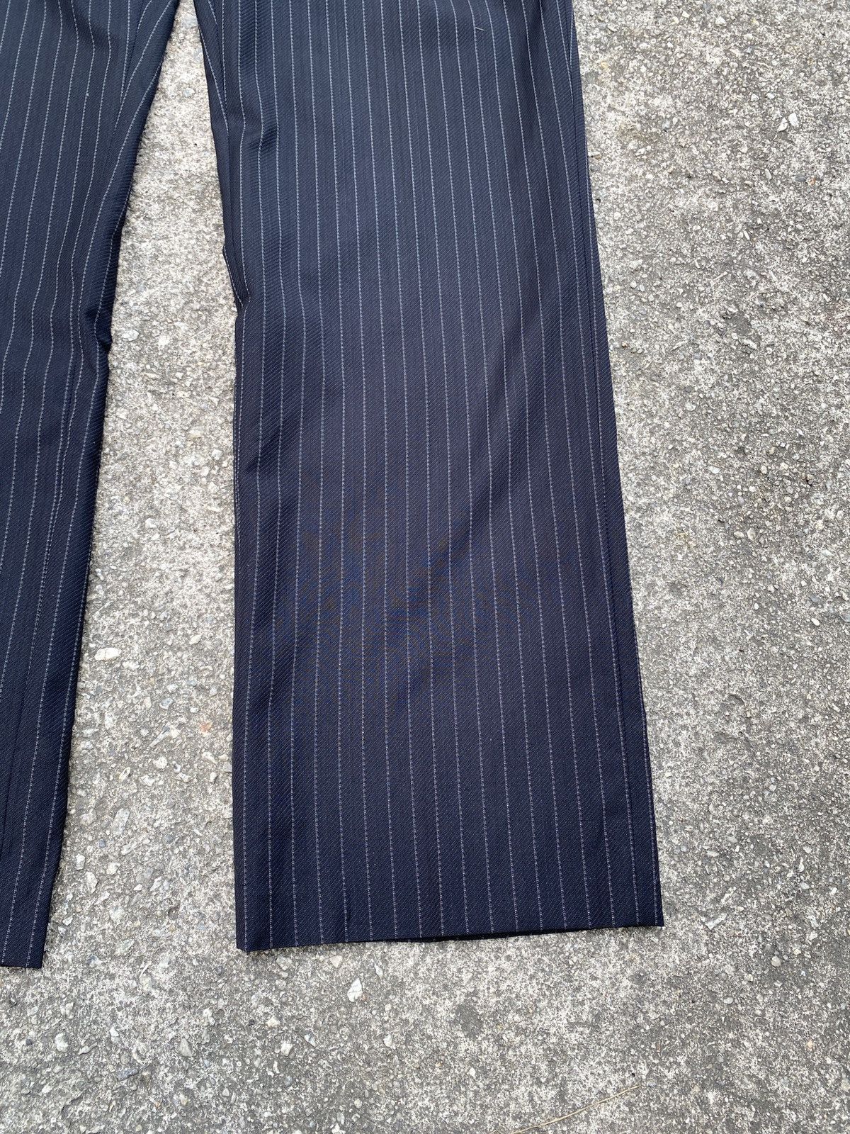 Versace × Versace Jeans Couture VERSACE BLACK FINE SILVER PINSTRIPE TROUSER PANT Size US 33 - 6 Thumbnail