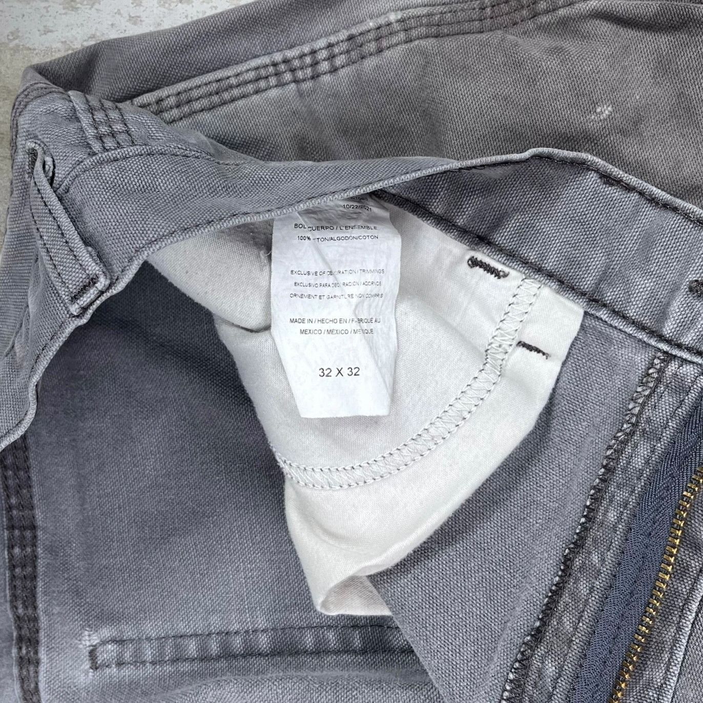 Dickies Vintage 90s Dickies Carpenter Pants 32x32 Baggy Grey Canvas Size US 32 / EU 48 - 4 Thumbnail