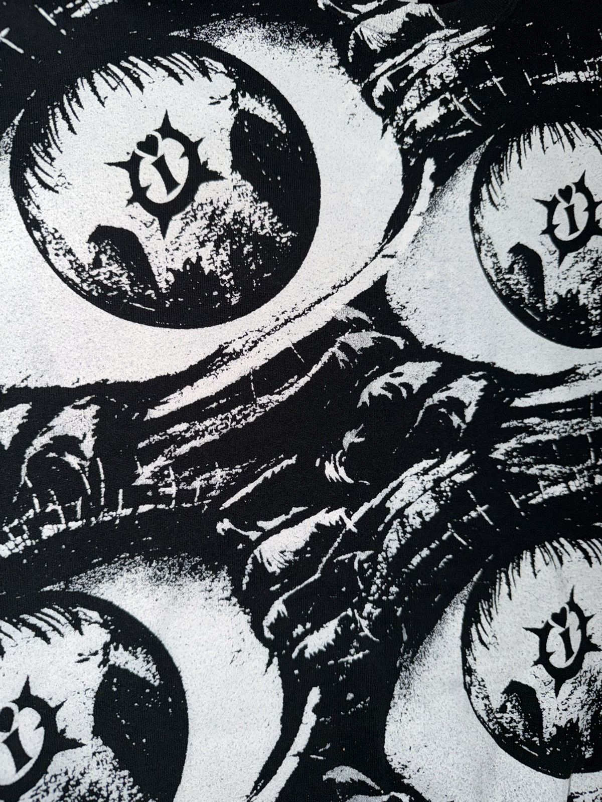 Jerzees Vintage All seeing eyes dark graphic AOP Jerzees sweatshirt Size US M / EU 48-50 / 2 - 3 Thumbnail