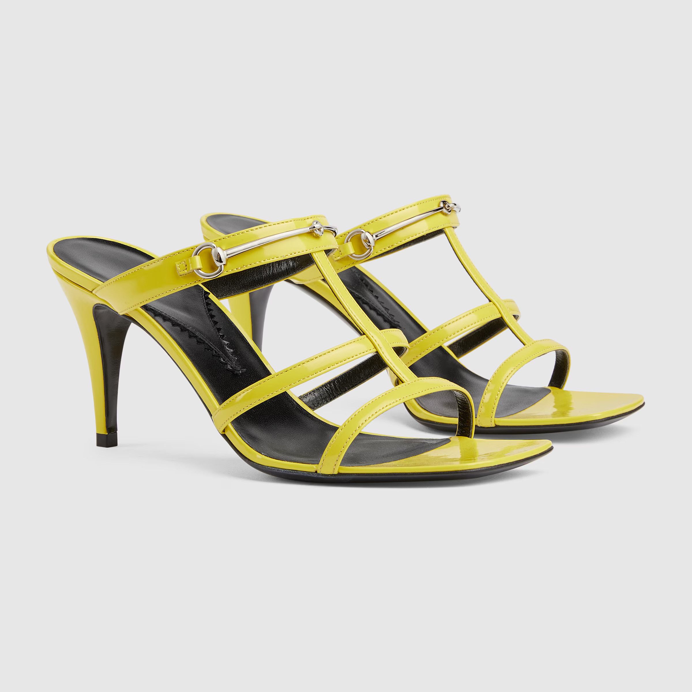 Gucci o1s1wg110125 Slim Horsebit Slide Sandals in Yellow Size US 9 / IT 39 - 2 Thumbnail