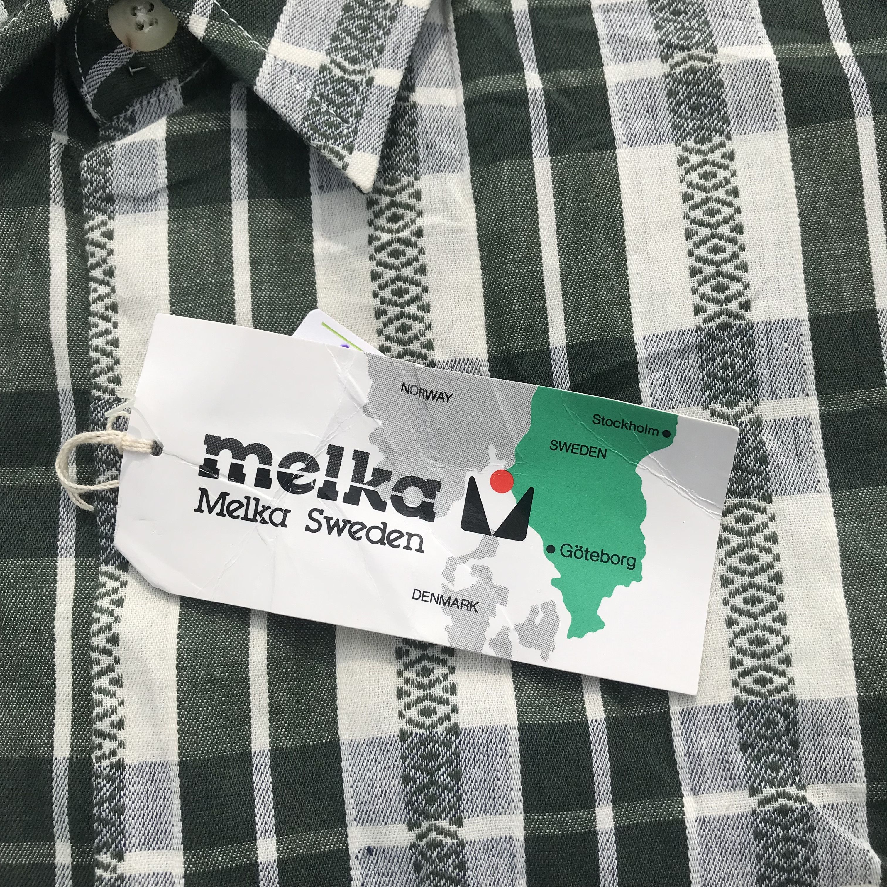 Vintage Melka of sweden Shirt green plaid Tartan long sleeves shirt Size US L / EU 52-54 / 3 - 2 Thumbnail