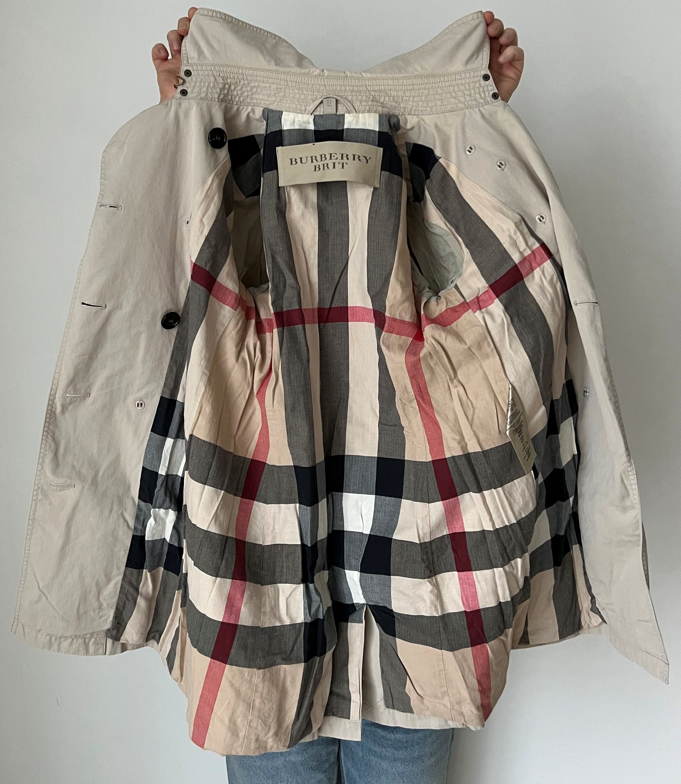 Burberry × Designer BURBERRY BRIT NOVA CHECK TRENCH DOUBLE BREASTED US4 UK6 IT38 Size S / US 4 / IT 40 - 5 Thumbnail