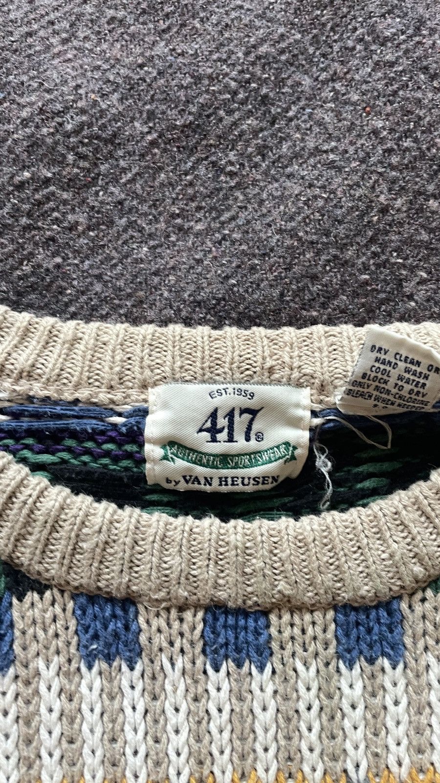 Van Heusen × Vintage Multi Coloured Sweater Size US L / EU 52-54 / 3 - 3 Thumbnail