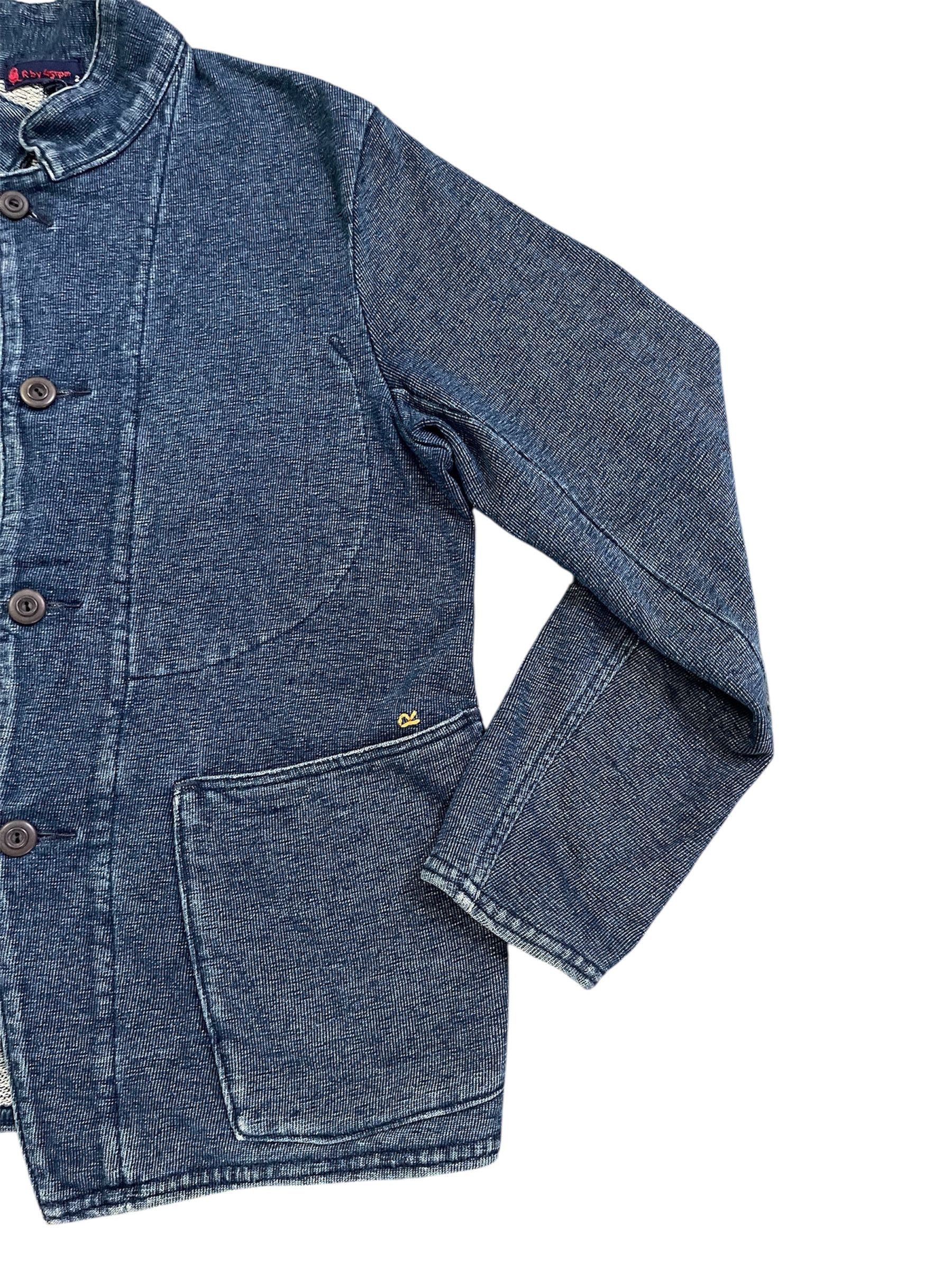 45rpm × Japanese Brand R by 45RPM Blue Indigo Cotton Knit Chore Jacket Size US M / EU 48-50 / 2 - 4 Thumbnail