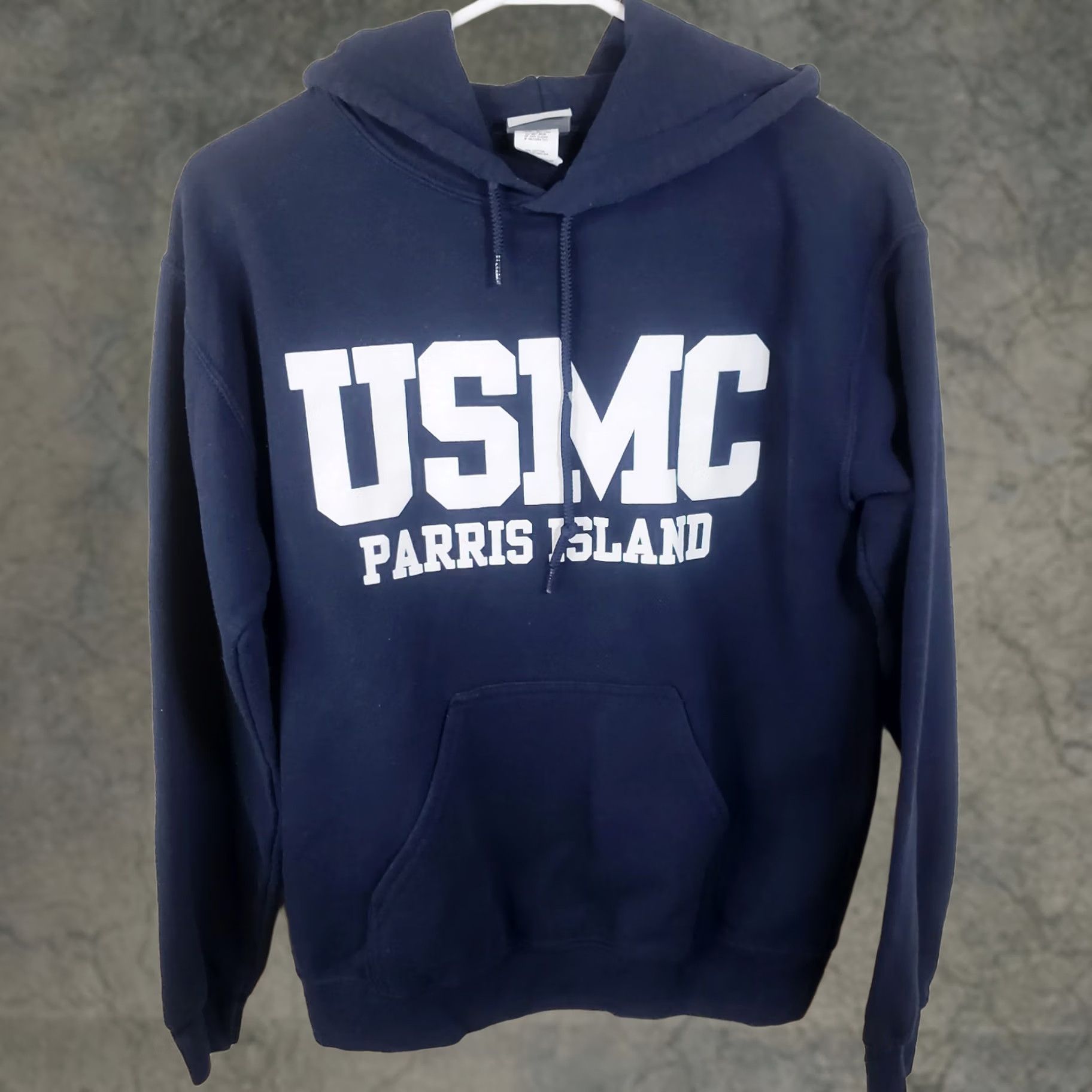Vintage USMC Hoodie Men's S Navy Blue Parris Island Drawstring Front Pockets Size US S / EU 44-46 / 1 - 1 Thumbnail