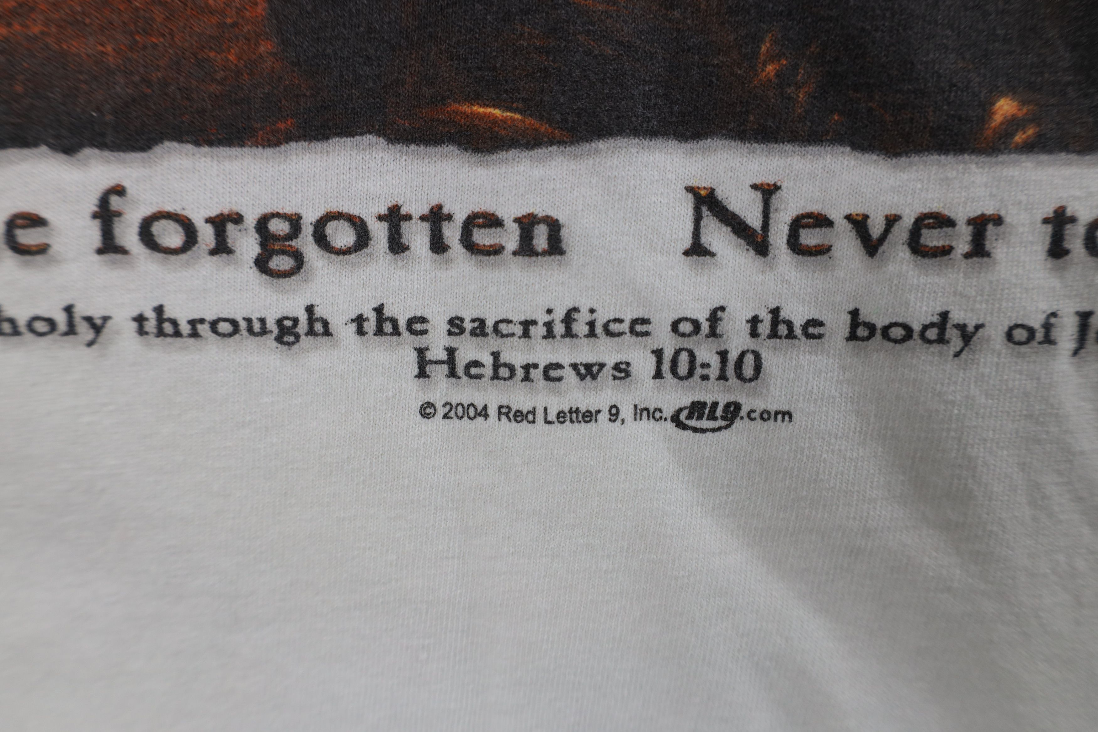 Vintage Vintage Y2K 2004 His Passion Jesus Cross T-Shirt White Size US L / EU 52-54 / 3 - 5 Thumbnail