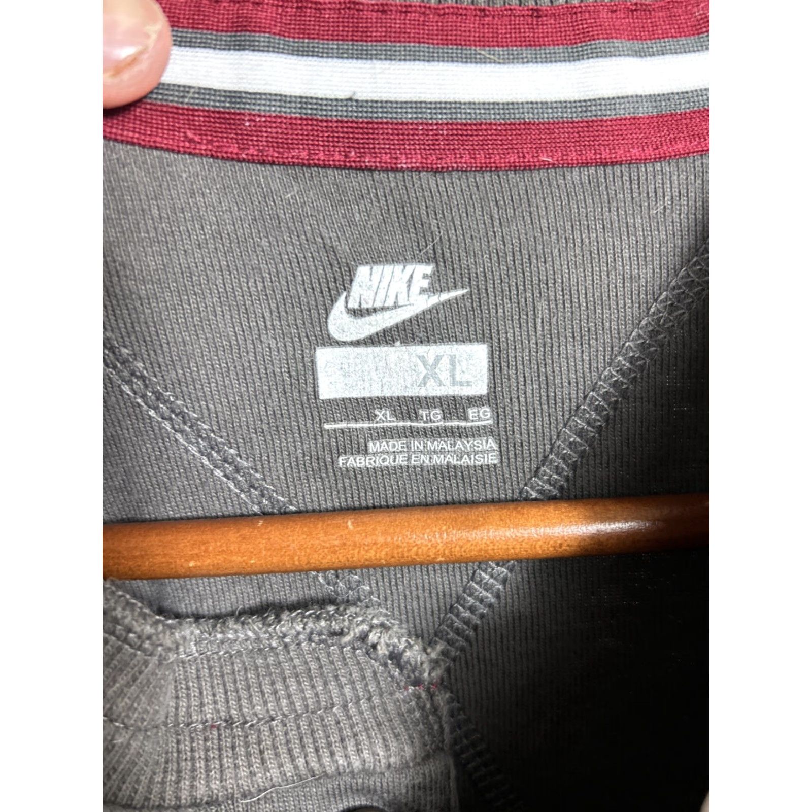 Nike Nike Henley Shirt Mens XL Gray Maroon Long Sleeve Cotton Pullover Size US XL / EU 56 / 4 - 7 Thumbnail