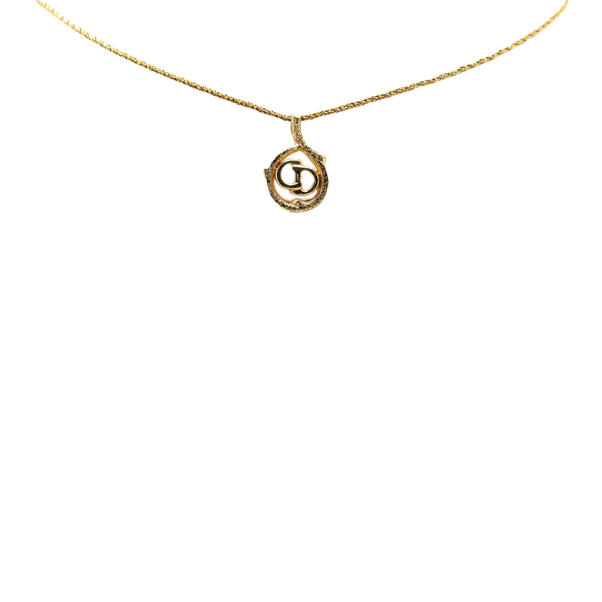Dior Dior Gold Plated CD Logo Pendant Necklace Gold Size ONE SIZE - 1 Thumbnail