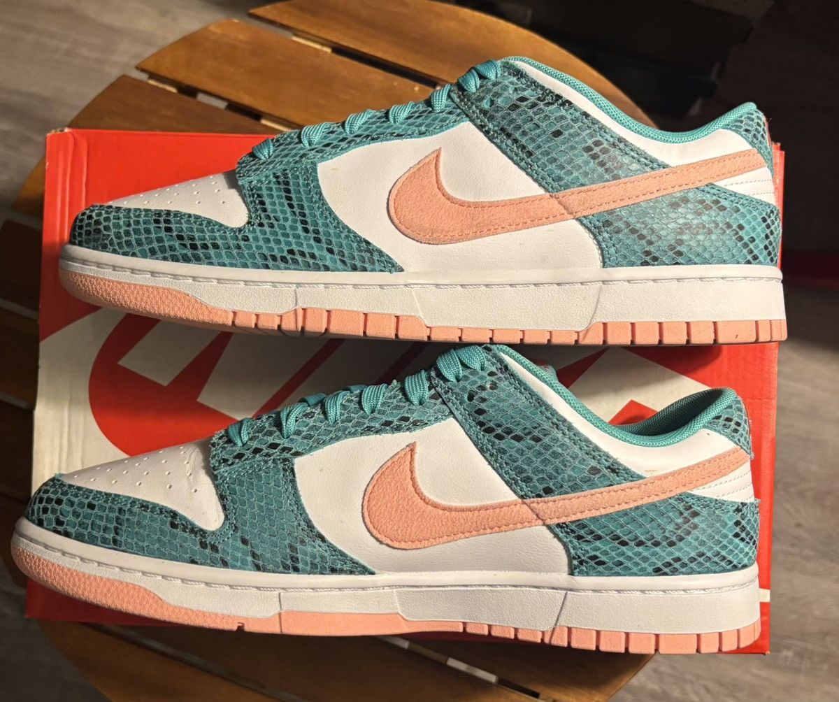 Nike Nike Dunk Low Retro Snakeskin Washed Teal Size US 10.5 / EU 43-44 - 3 Thumbnail