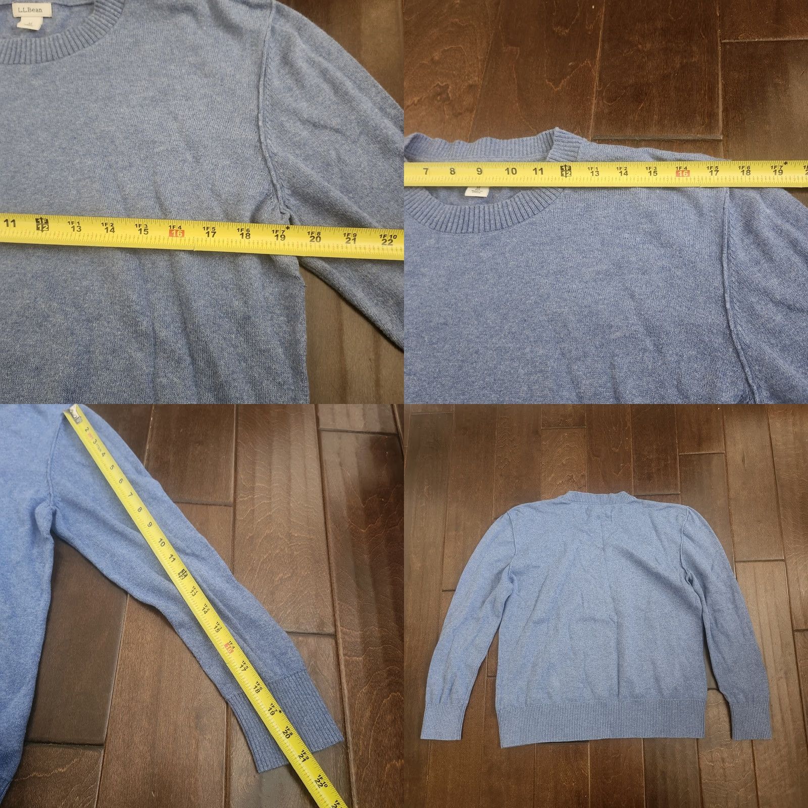 Vintage LL Bean Mens Blue Crewneck Sweater Medium Regular Knit Classic Casual Pullover Crew Neck Cotton Cashmere Knit Solid Long Sleeve Vintage No Size US M / EU 48-50 / 2 - 9 Thumbnail