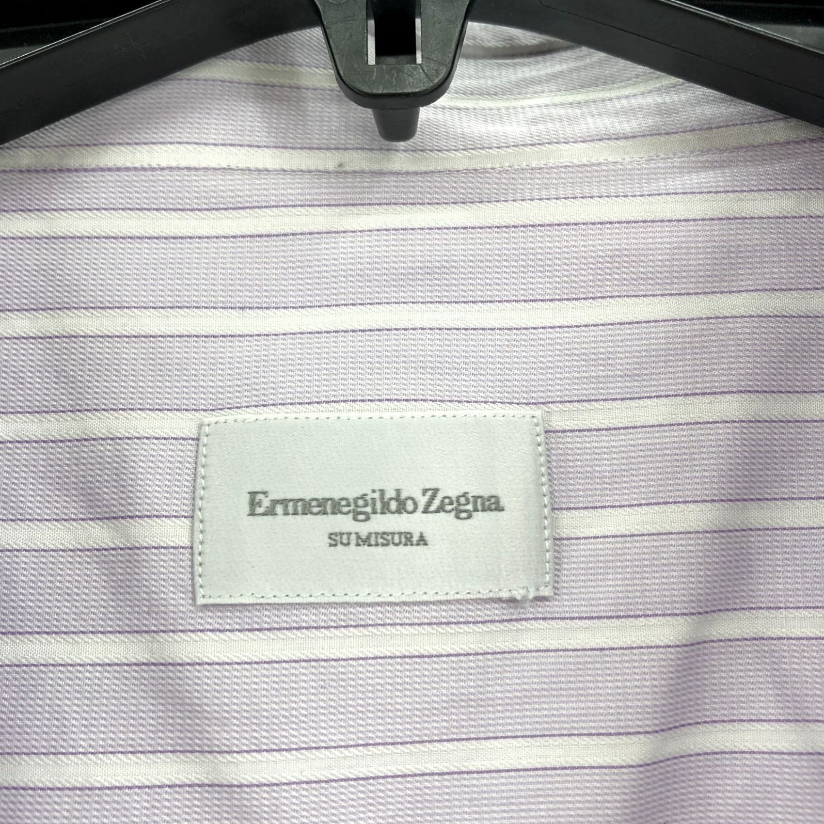 Ermenegildo Zegna Ermenegildo Zegna Su Misura Terry Philbin Dress Shirt Mens Small Purple Striped Shirt Mens Small Purple Striped Size 36R - 4 Thumbnail