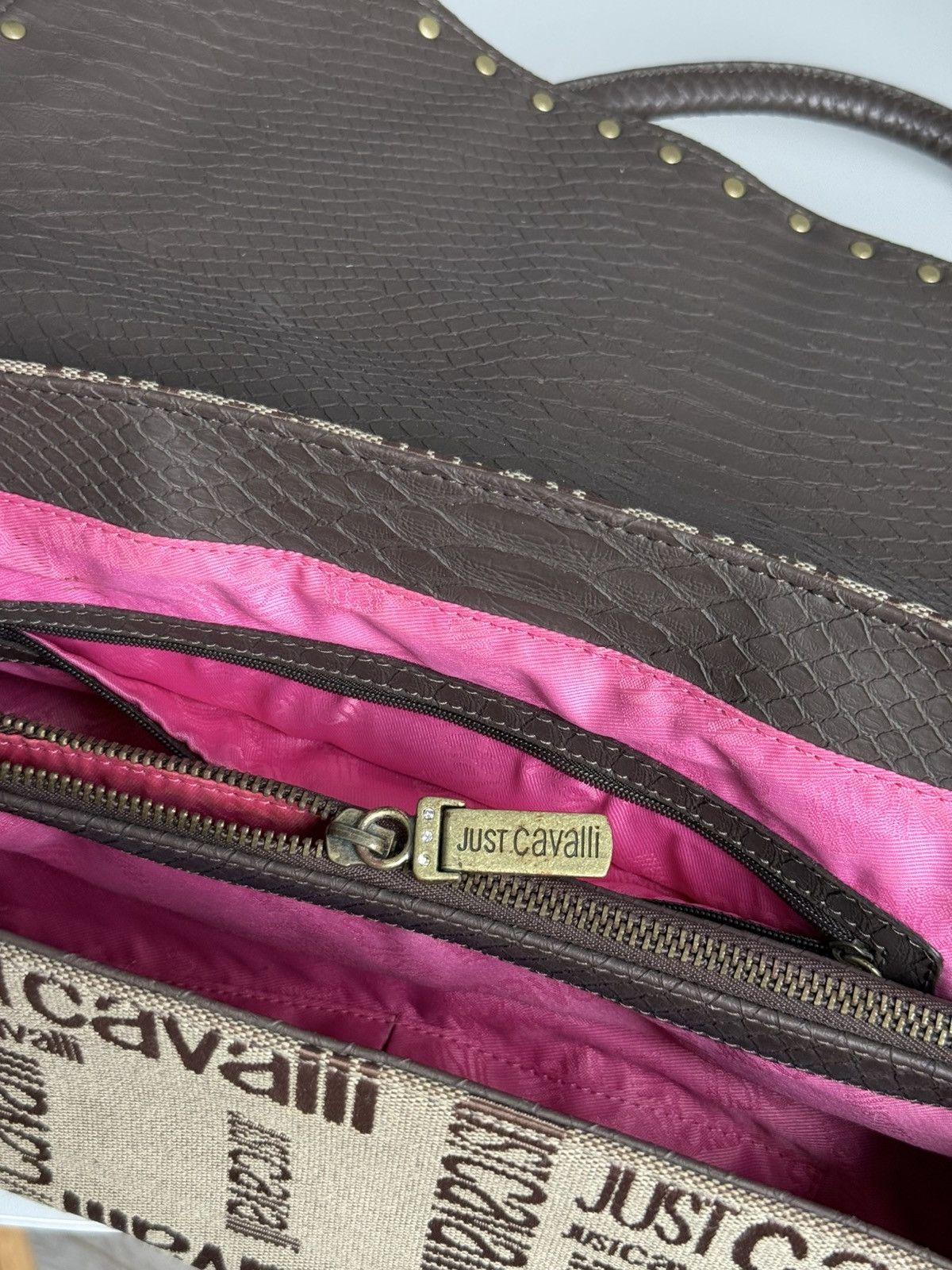 Just Cavalli Just Cavalli Monogram Canvas Leather Bag Shoulder Bag Size ONE SIZE - 13 Thumbnail