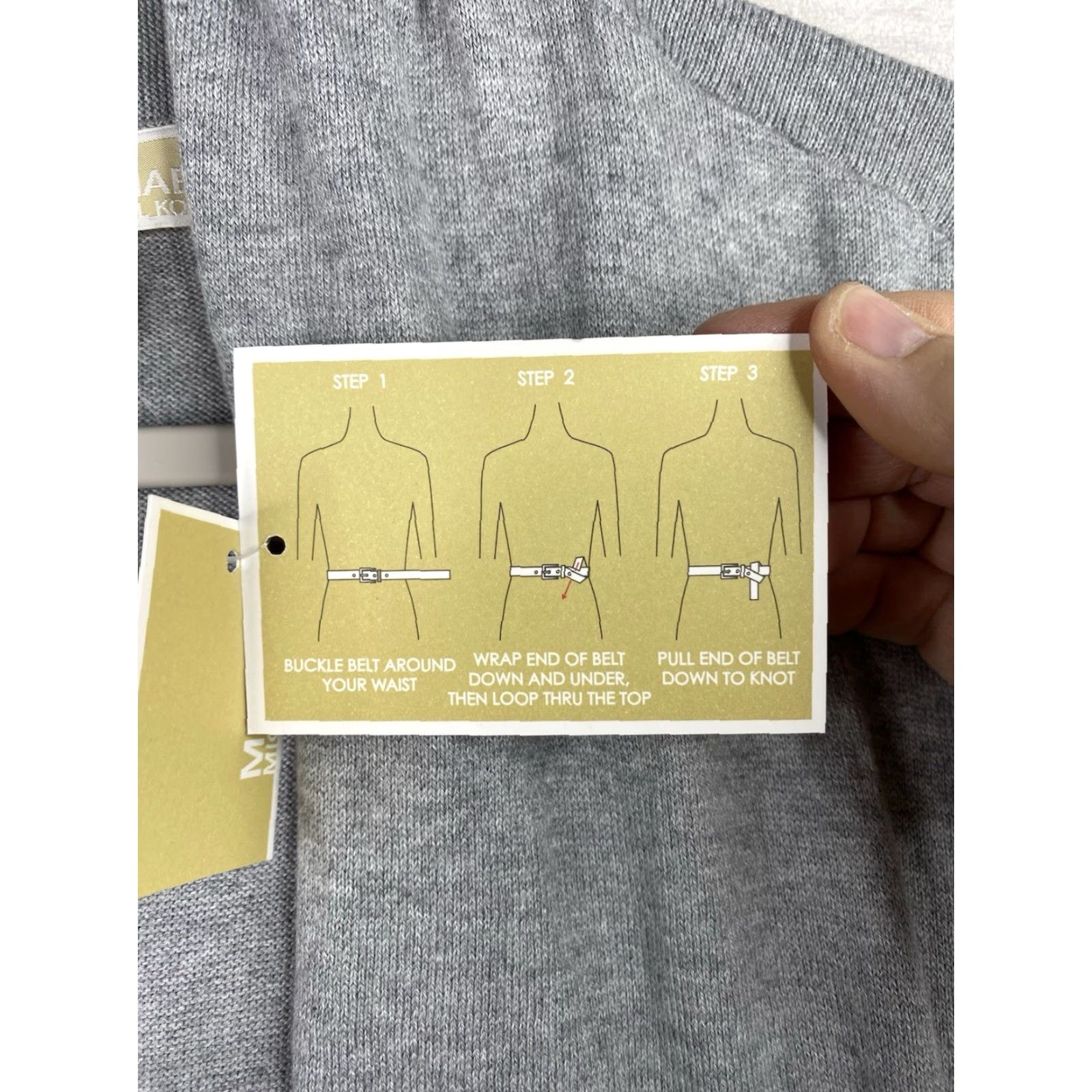 Michael Kors Michael Kors Cardigan Womens XL Gray 90s Open Dolman Sleeve Belted Knit Sweater Size XL / US 12-14 / IT 48-50 - 4 Thumbnail