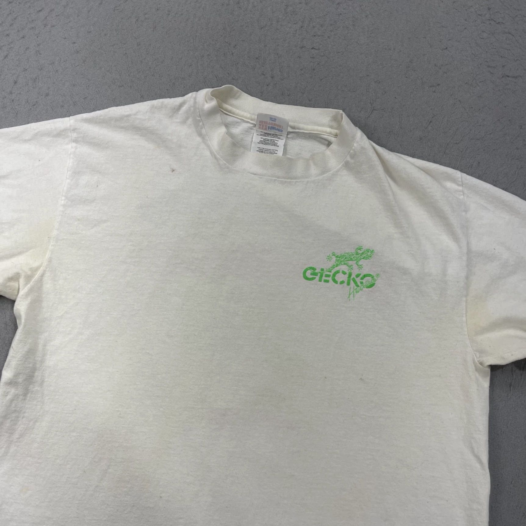 Hanes VINTAGE Nike Shirt Mens Large White Hanes Single Stitch Surf Beach 90s Size US L / EU 52-54 / 3 - 5 Thumbnail