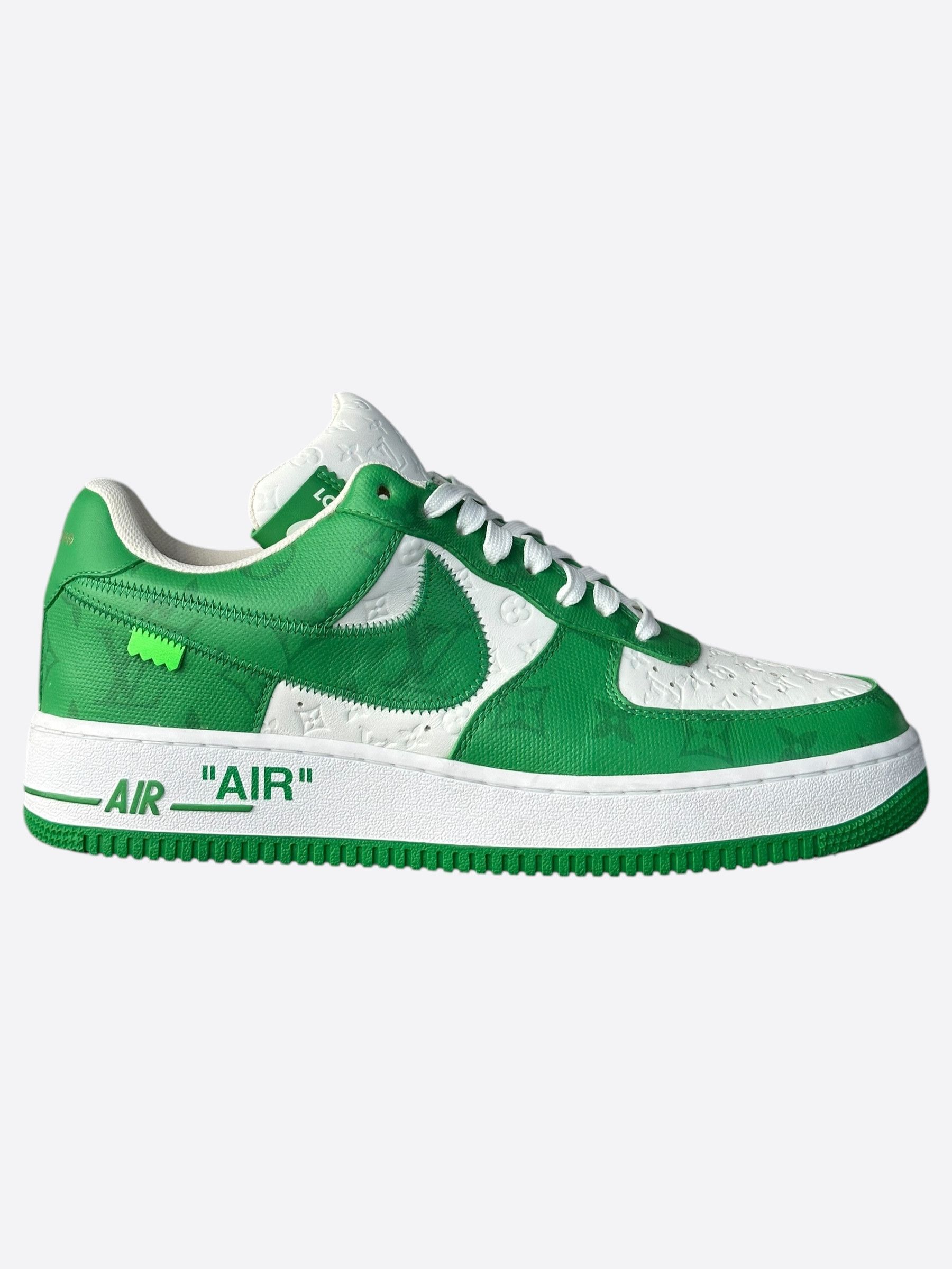 Louis Vuitton × Nike Louis Vuitton Nike Green & White Monogram Air Force 1 Size US 9 / EU 42 - 1 Thumbnail