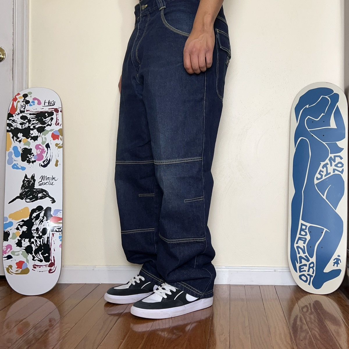 Vintage 90’s Baggy Trust Double Knee Cargo Jeans Size US 38 / EU 54 - 9 Thumbnail