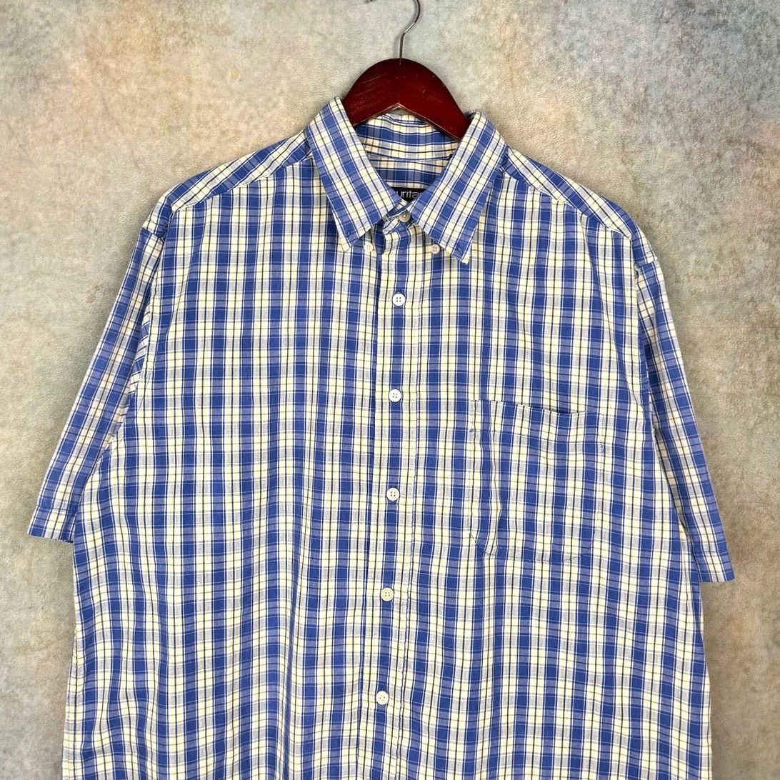 Puritan × Vintage VTG 90s Puritan Plaid Short Sleeve Shirt Mens Sz L Size US L / EU 52-54 / 3 - 1 Thumbnail