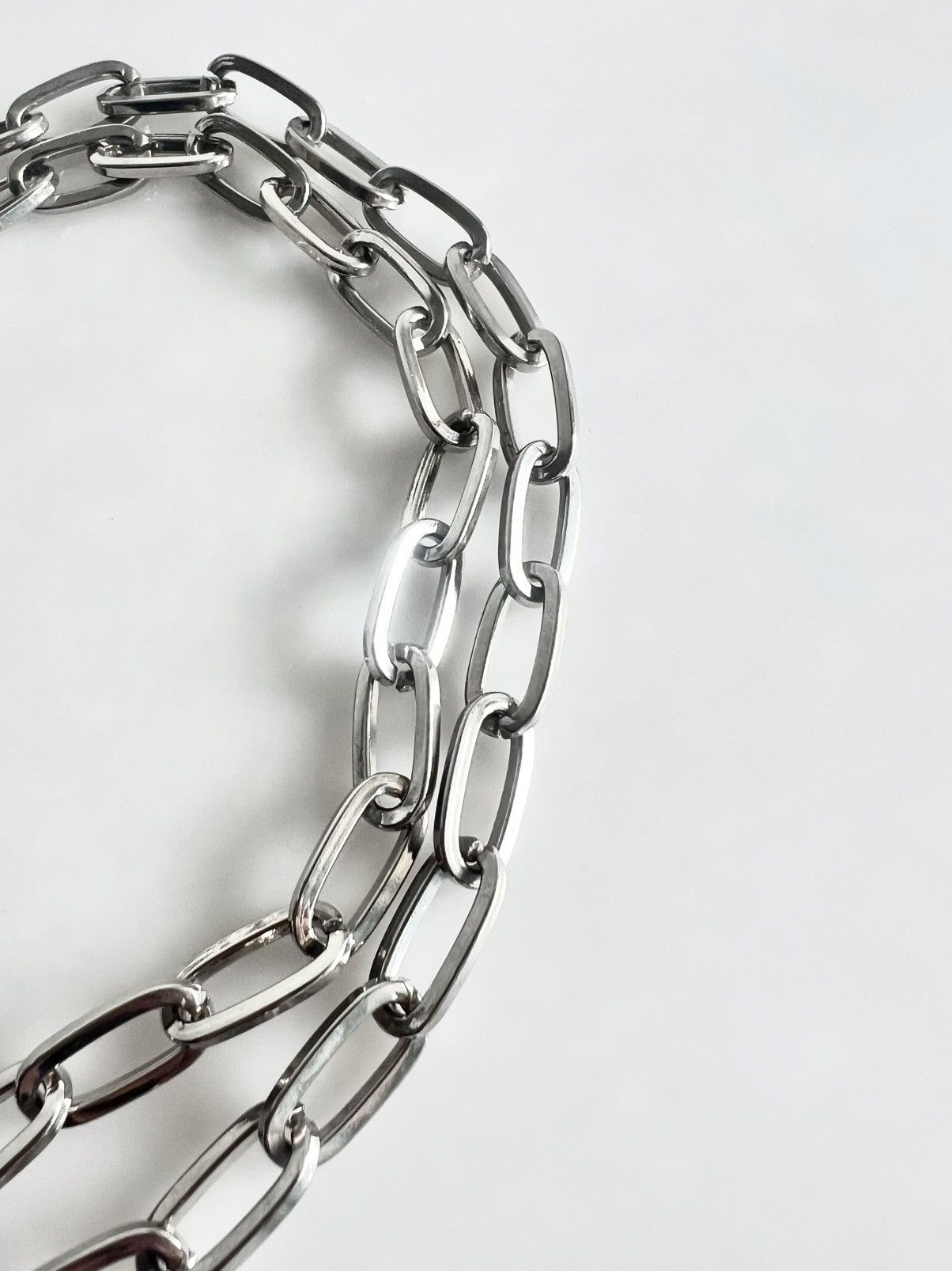 Yohji Yamamoto Yohji Yamamoto - Silver Long Chain Necklace Size ONE SIZE - 3 Thumbnail