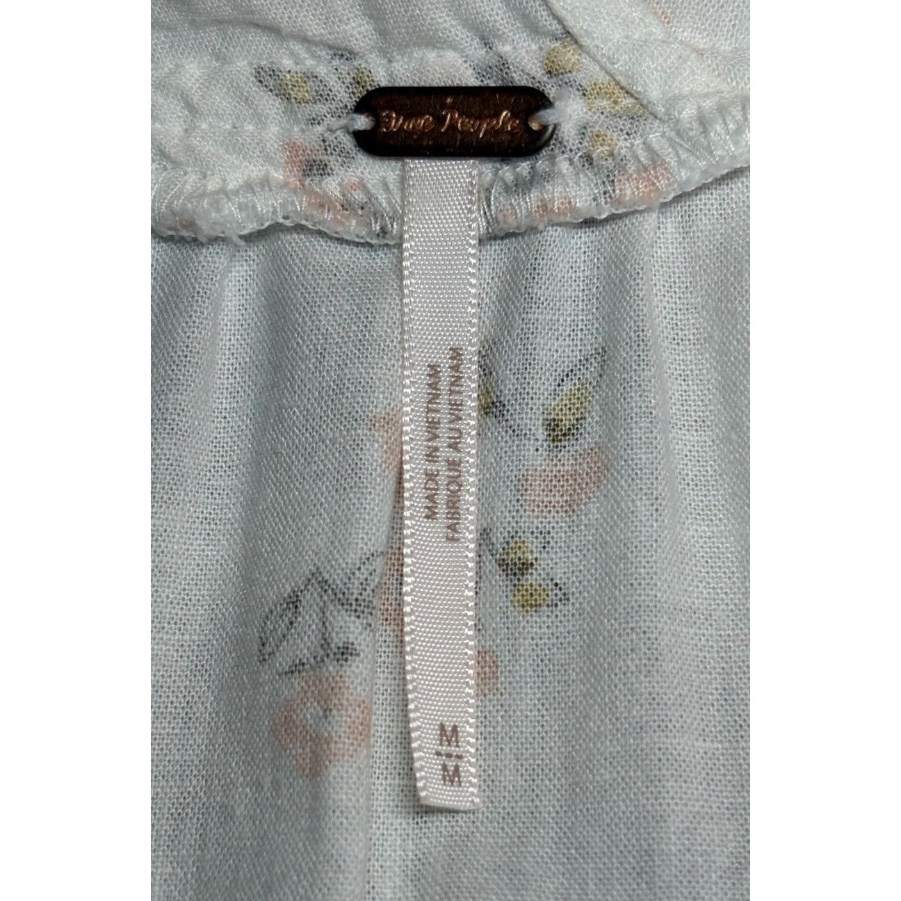 Free People Free People Women’s Mini Dress Ivory Floral Med High Neck Ti Size M / US 6-8 / IT 42-44 - 3 Thumbnail
