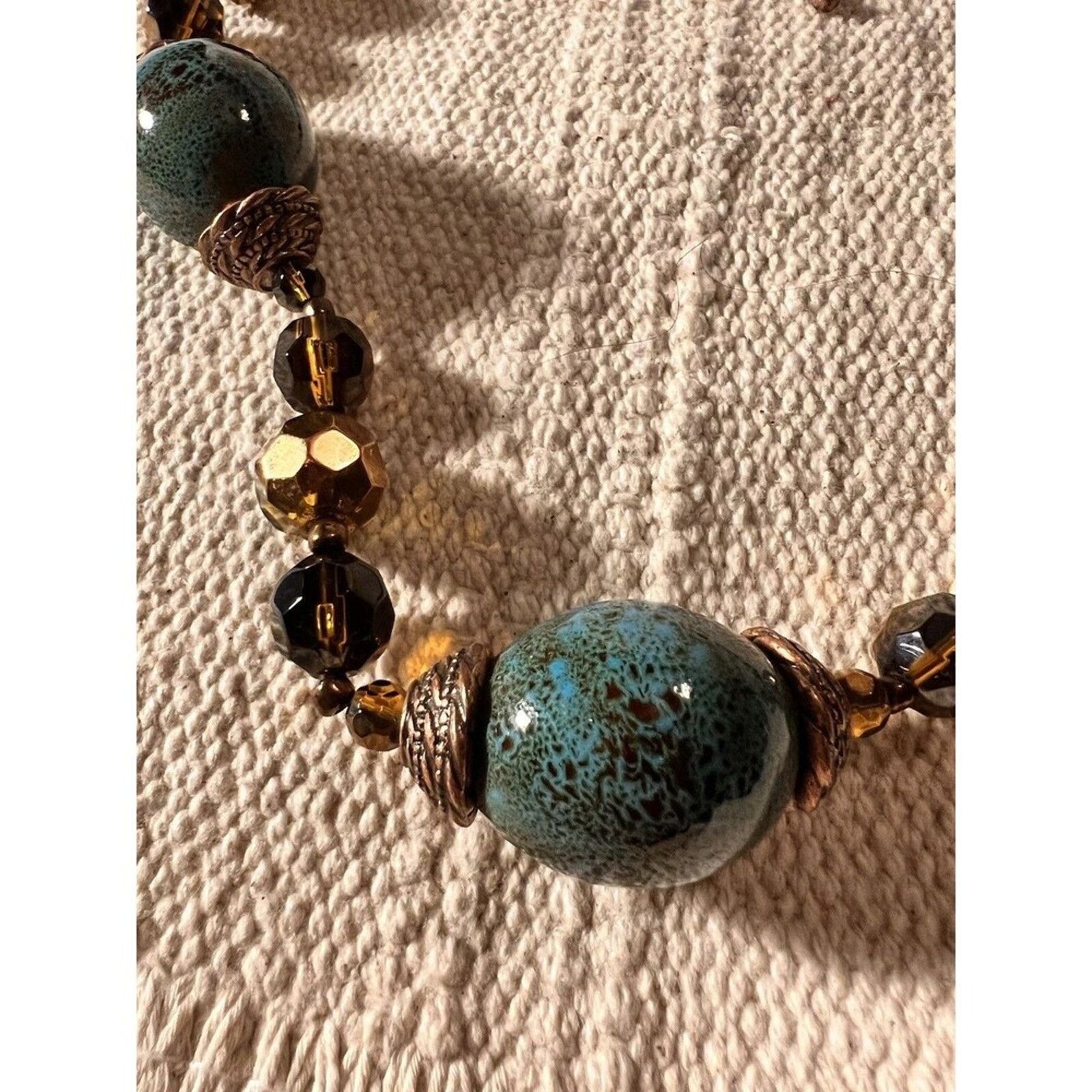 Other Premier Design Aztec Beads Glass & Brass Necklace Size ONE SIZE - 2 Thumbnail