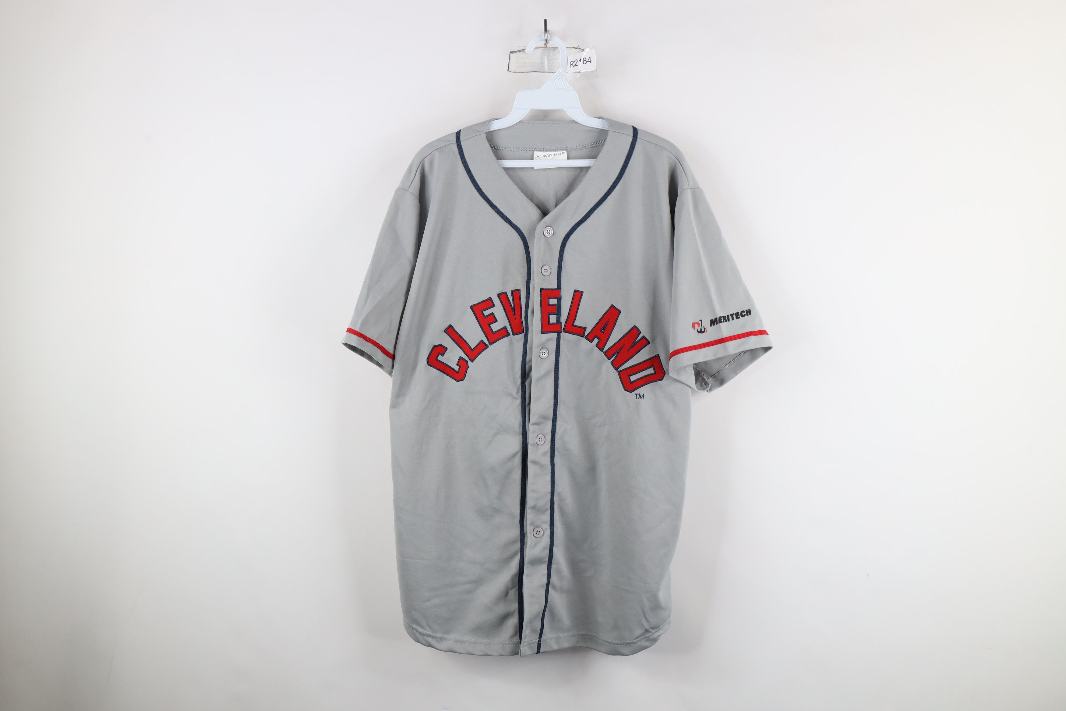 Vintage Vintage Spell Out Cleveland Indians Baseball Jersey Gray Size US XL / EU 56 / 4 - 1 Thumbnail