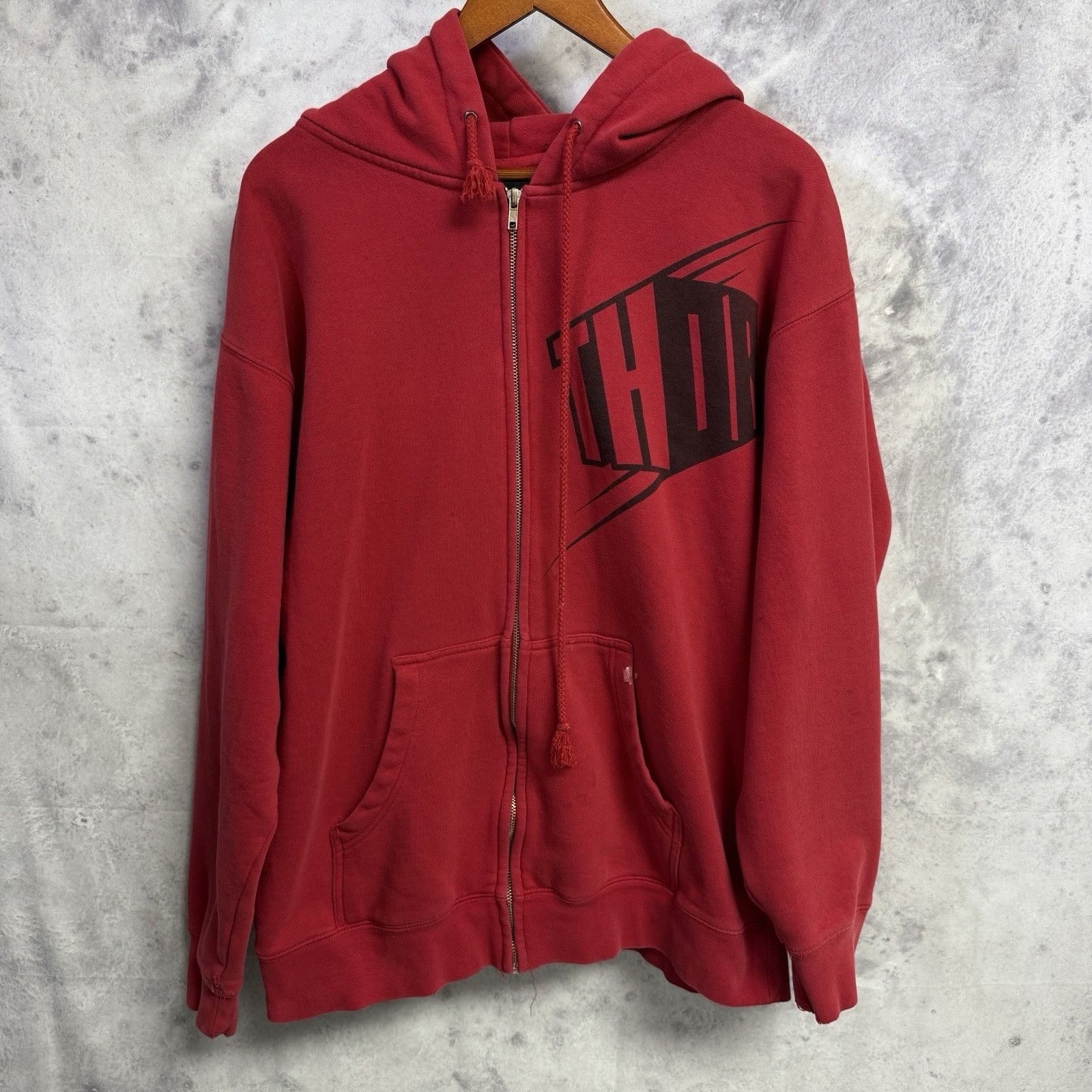 Vintage Vintage Thor Racing Hoodie Sweatshirt Mens XL Red Full Zip Y Size US XL / EU 56 / 4 - 1 Thumbnail