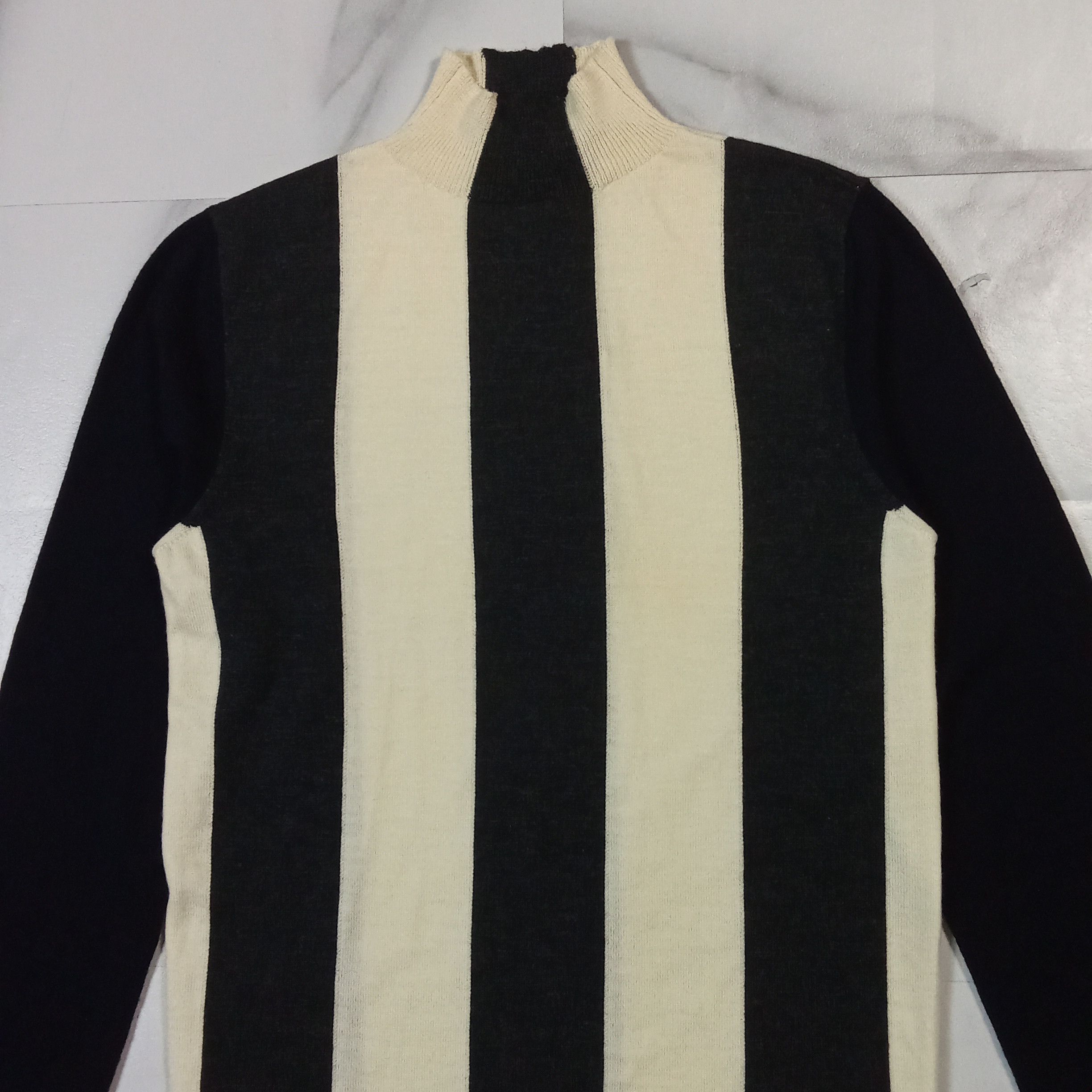 Raf Simons Raf Simons - F/W'10 - Striped Mock Neck - Wool Sweater Size US S / EU 44-46 / 1 - 3 Thumbnail