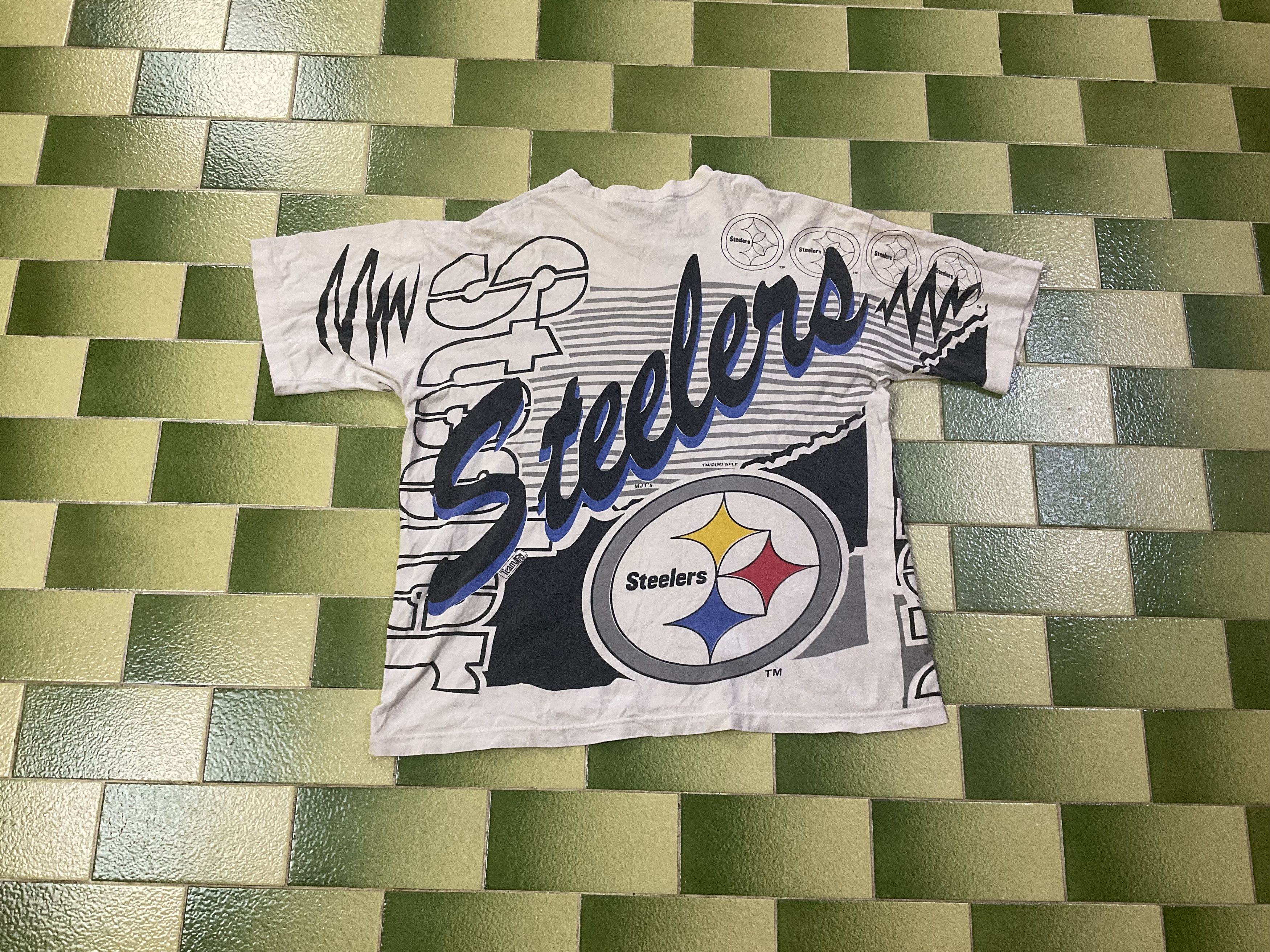 NFL Vintage 1993 Pittsburgh Steelers All Over Print T-Shirt Size US XL / EU 56 / 4 - 2 Thumbnail