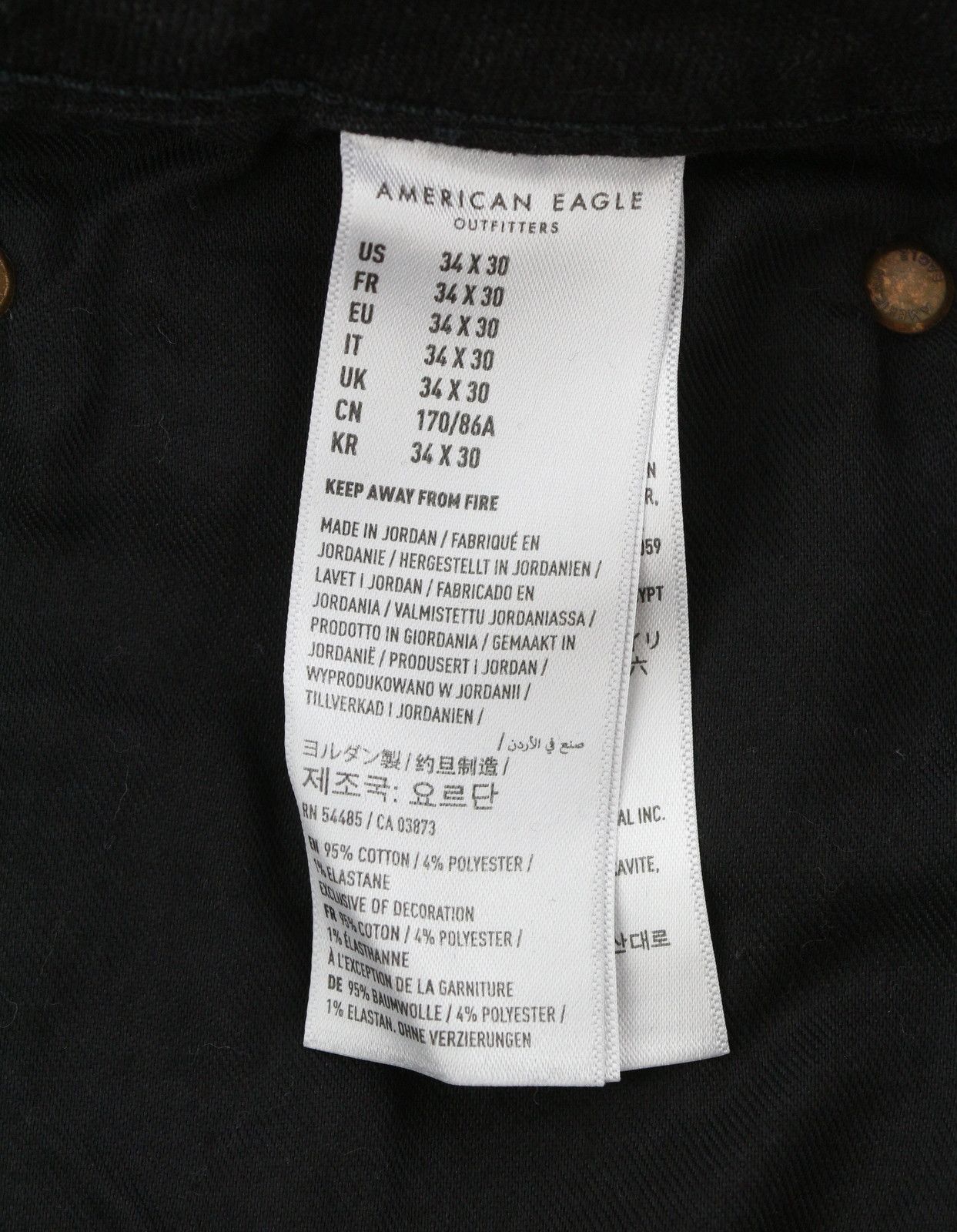 American Eagle Outfitters AIRFLEX+ W34/L30 Black Slim Stretch Jeans 88962 Size US 34 / EU 50 - 7 Thumbnail
